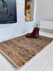 Golvmatta i skinn och jute - Brun 60×90