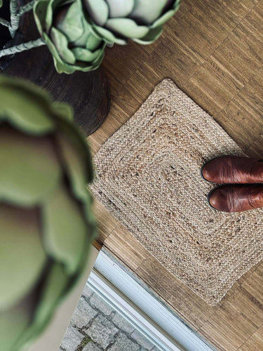 Gulvtæppe jute – 50x70cm - VIAMAJA.DK