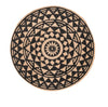 Golvmatta Jute med svart print - Ø120cm