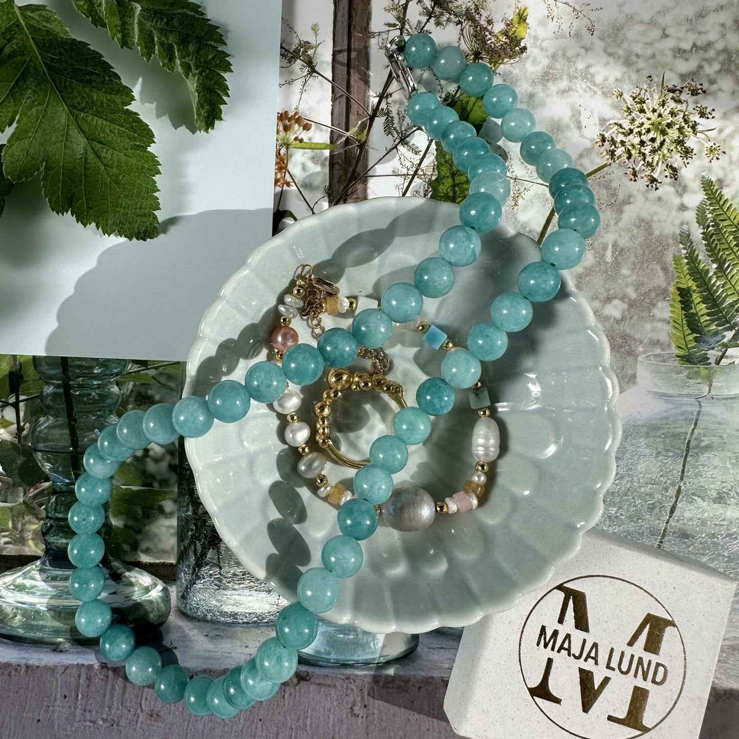 Halskæde Mary Aqua - VIAMAJA.DK
