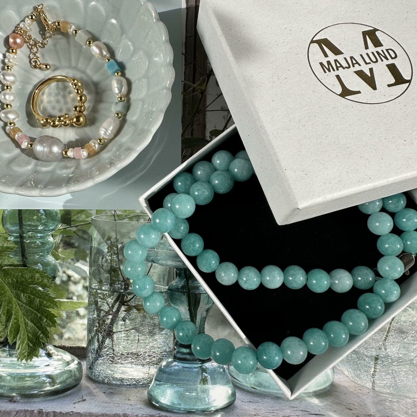 Halskæde Mary Aqua - VIAMAJA.DK