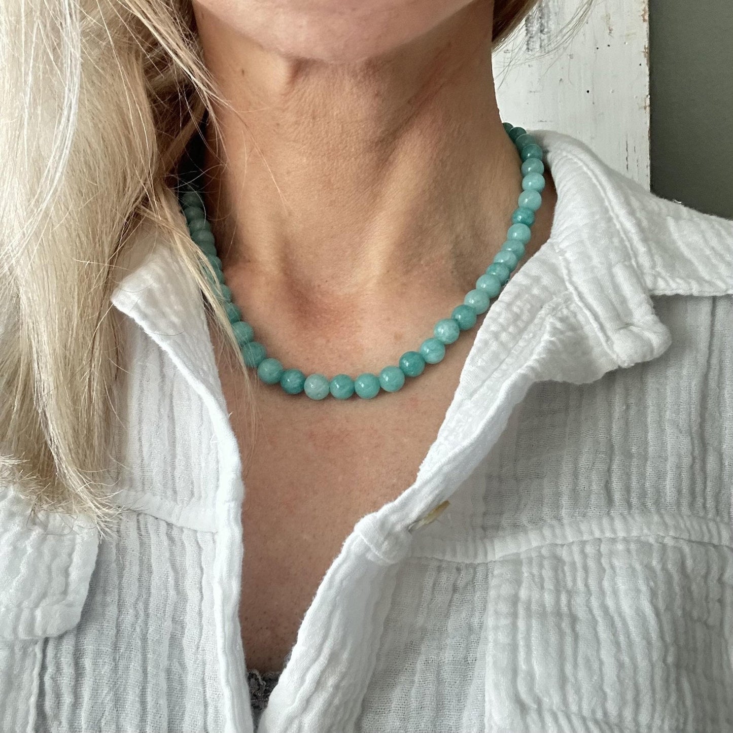 Halskæde Mary Aqua - VIAMAJA.DK