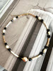 Halsband Natur perlemix black