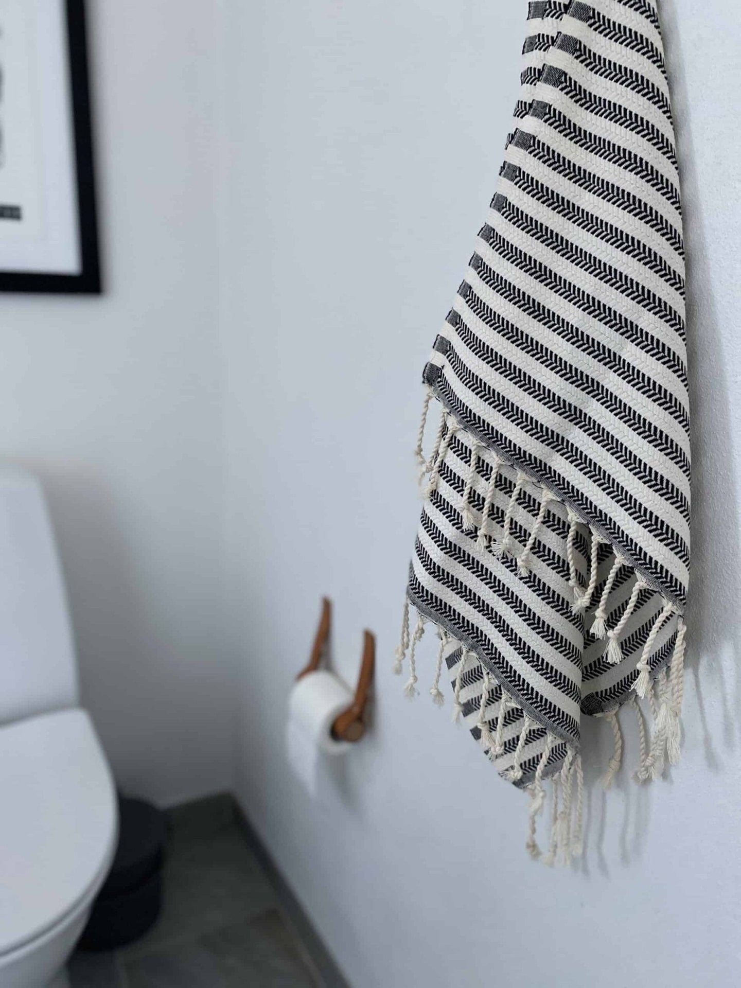 Hamam badehåndklæde med flotte striber - 90x180 - VIAMAJA.DK