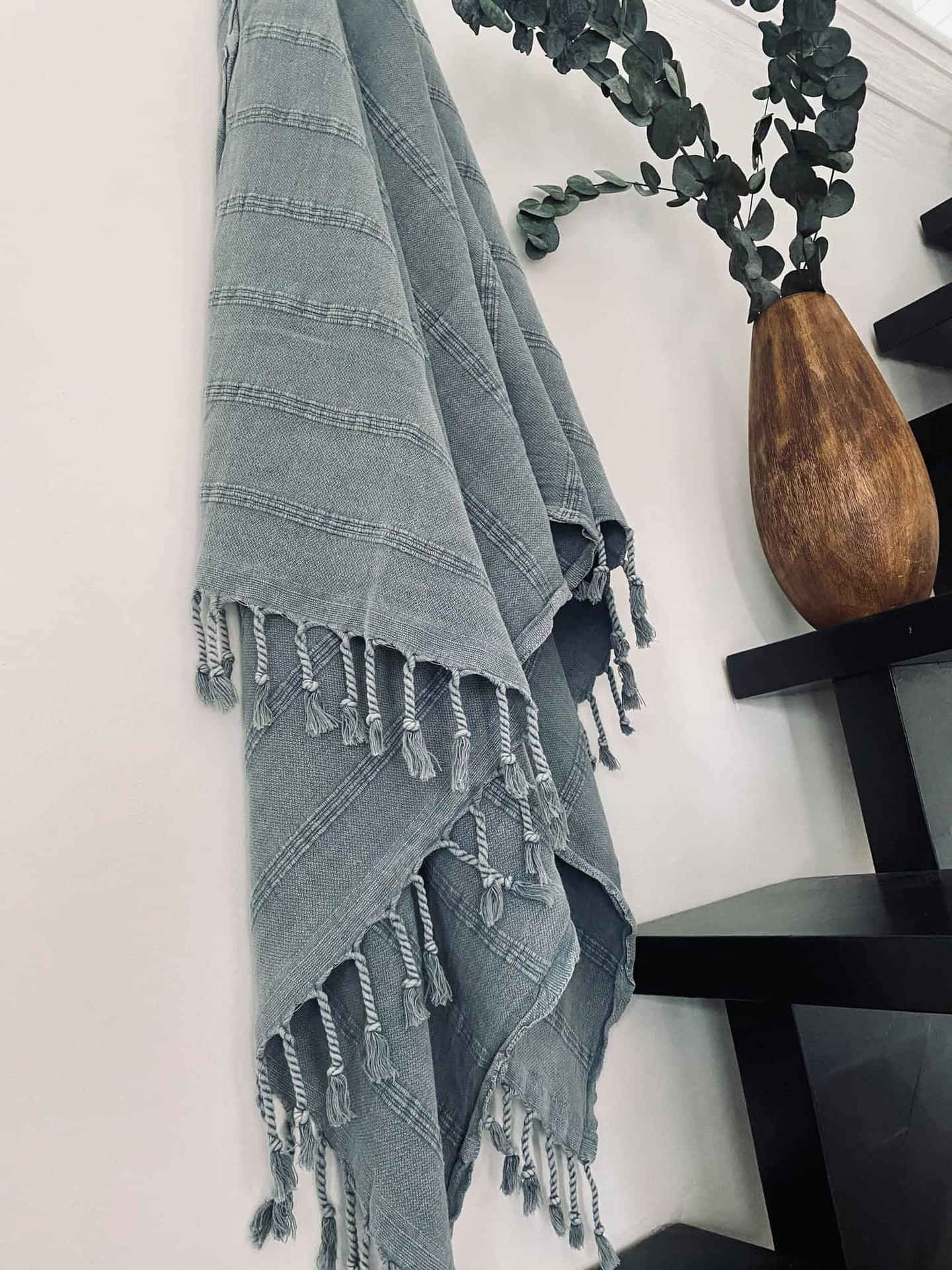 Hamam badehåndklæde – Støvet blå – 80×180 - VIAMAJA.DK