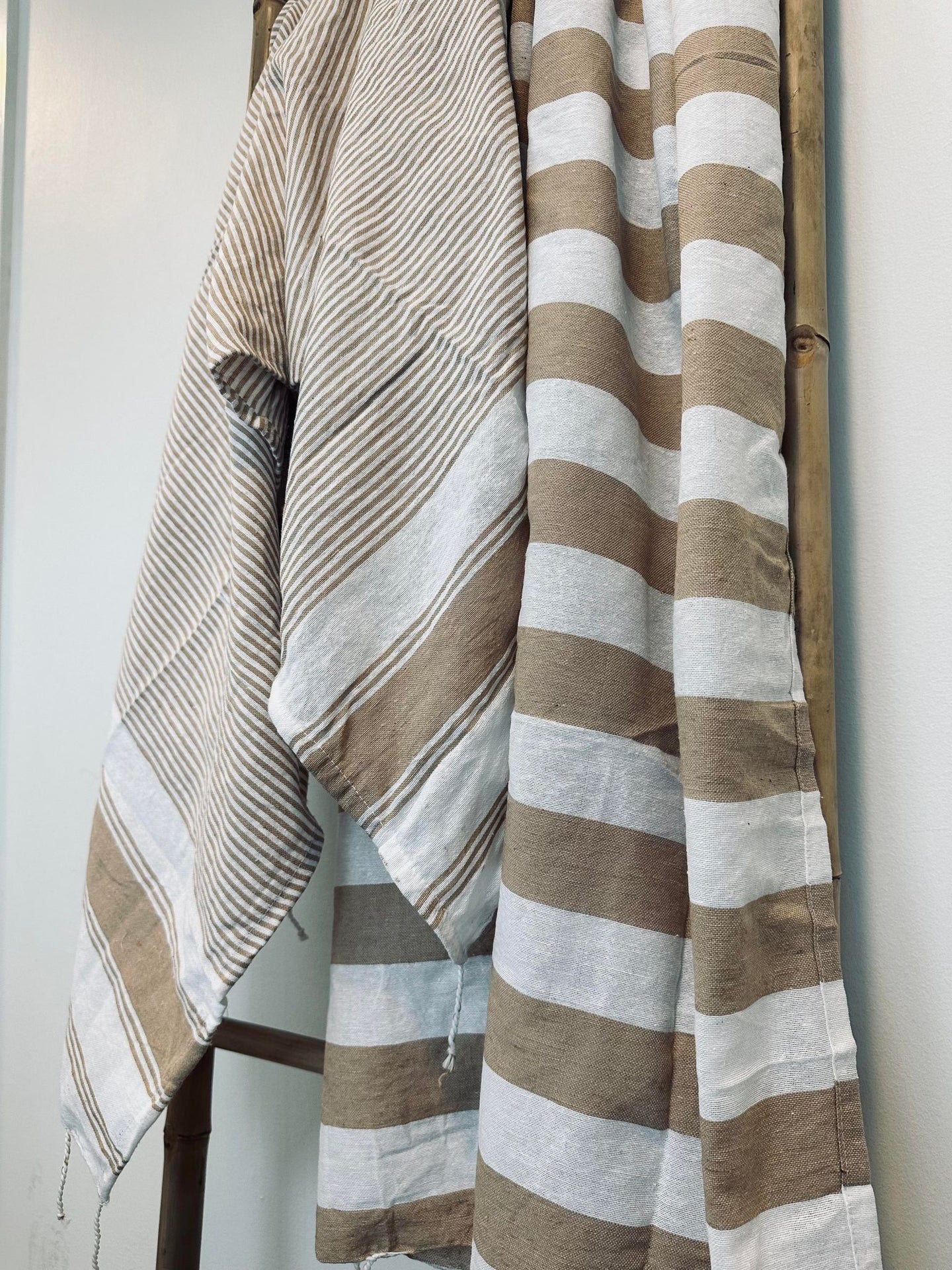 Hammam håndklæde – Beige strib - VIAMAJA.DK