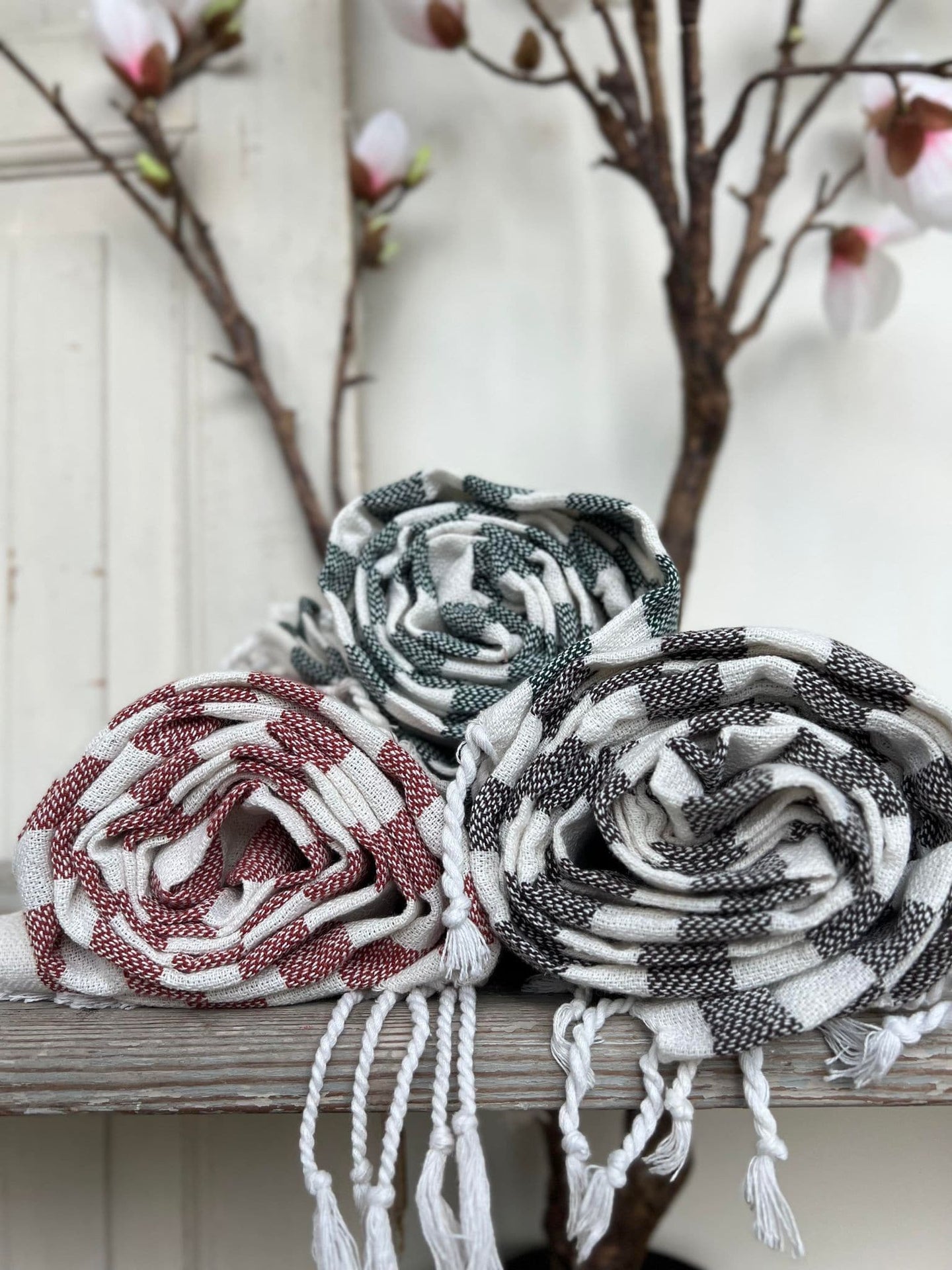 Hammam håndklæde - Brun strib Økotex - VIAMAJA.DK