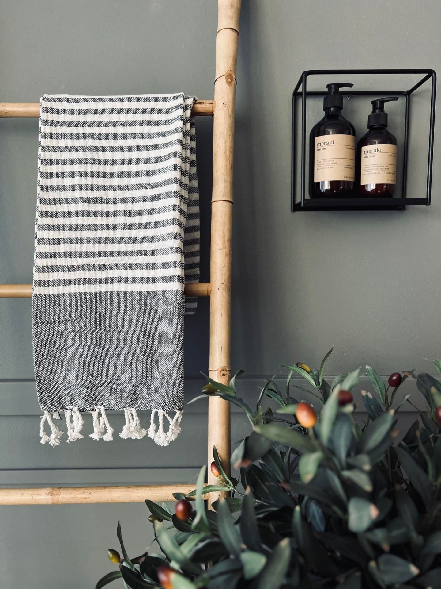 Hammam håndklæde - Grå Økotex - VIAMAJA.DK