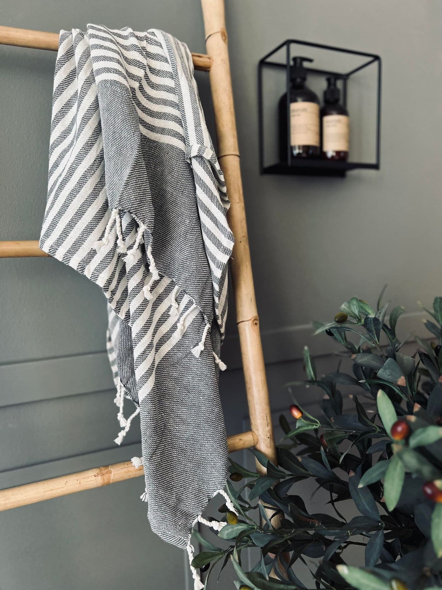 Hammam håndklæde - Grå Økotex - VIAMAJA.DK