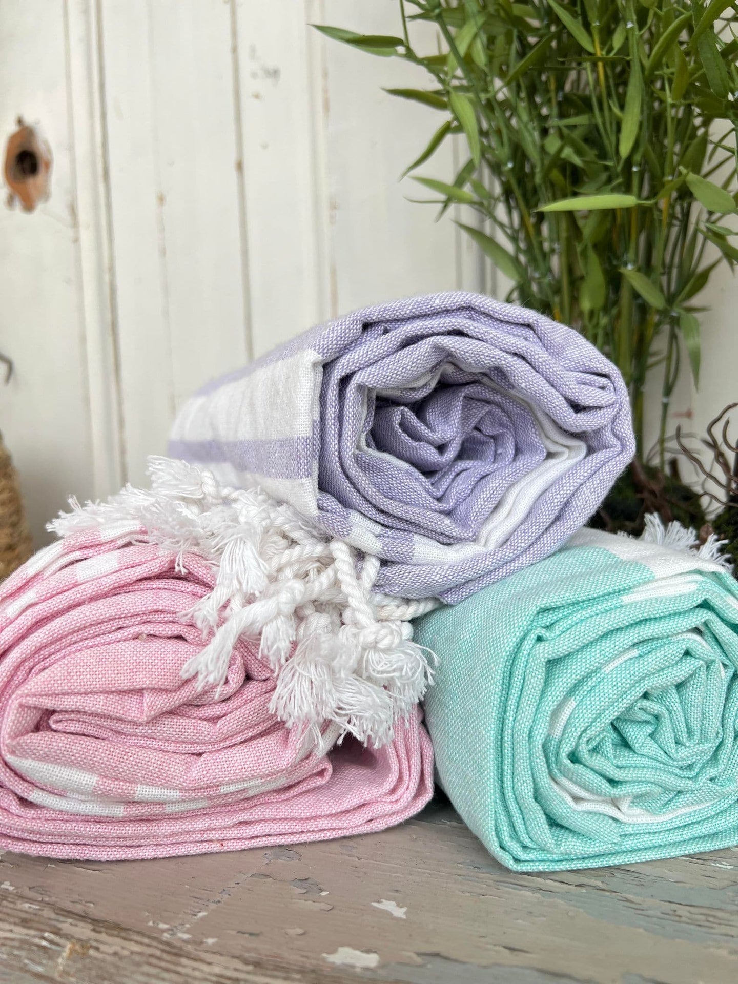 Hammam håndklæde - Pastel grøn Økotex - VIAMAJA.DK