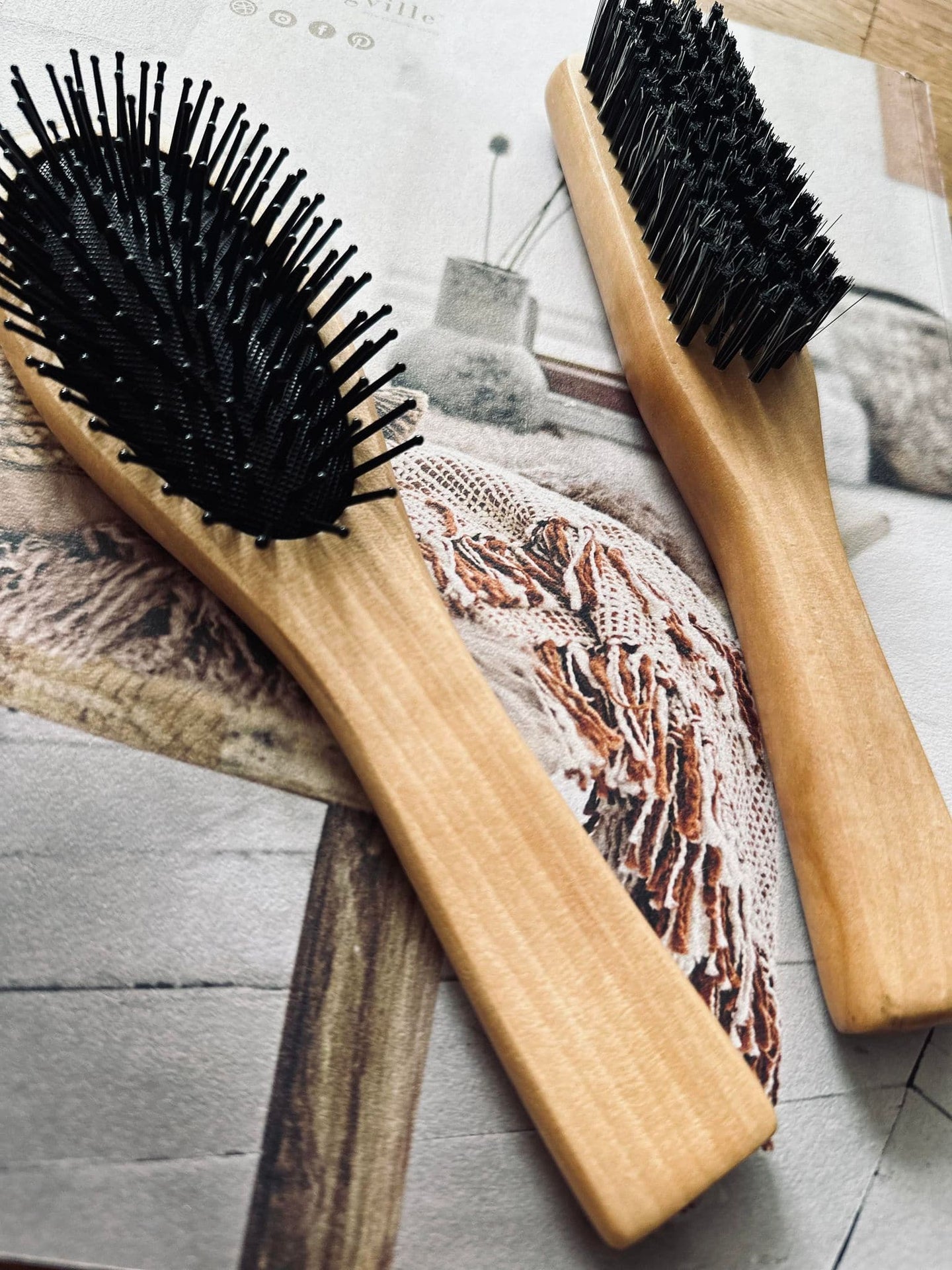 Hårbørste sæt - Bambus 3 stk - VIAMAJA.DK