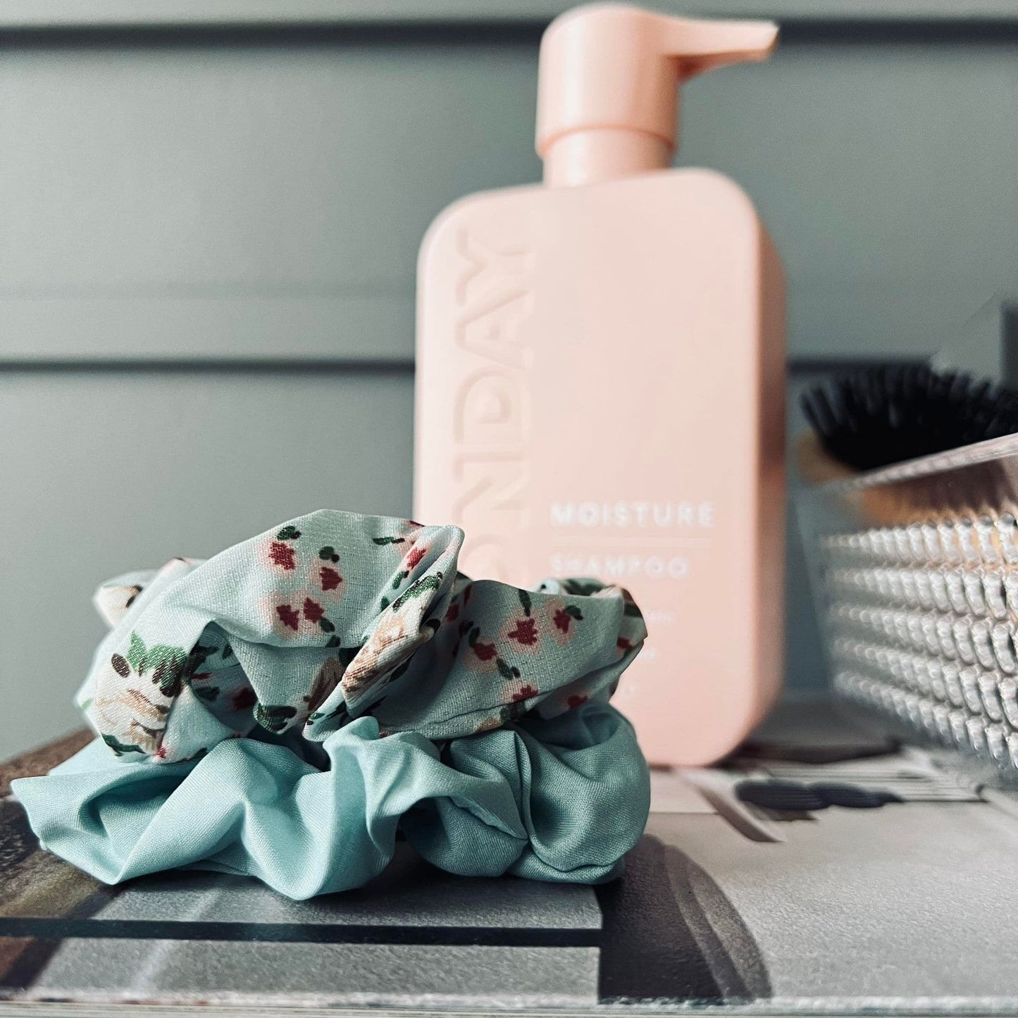 Hårelastikker scrunchie 2 stk - Green mix - VIAMAJA.DK