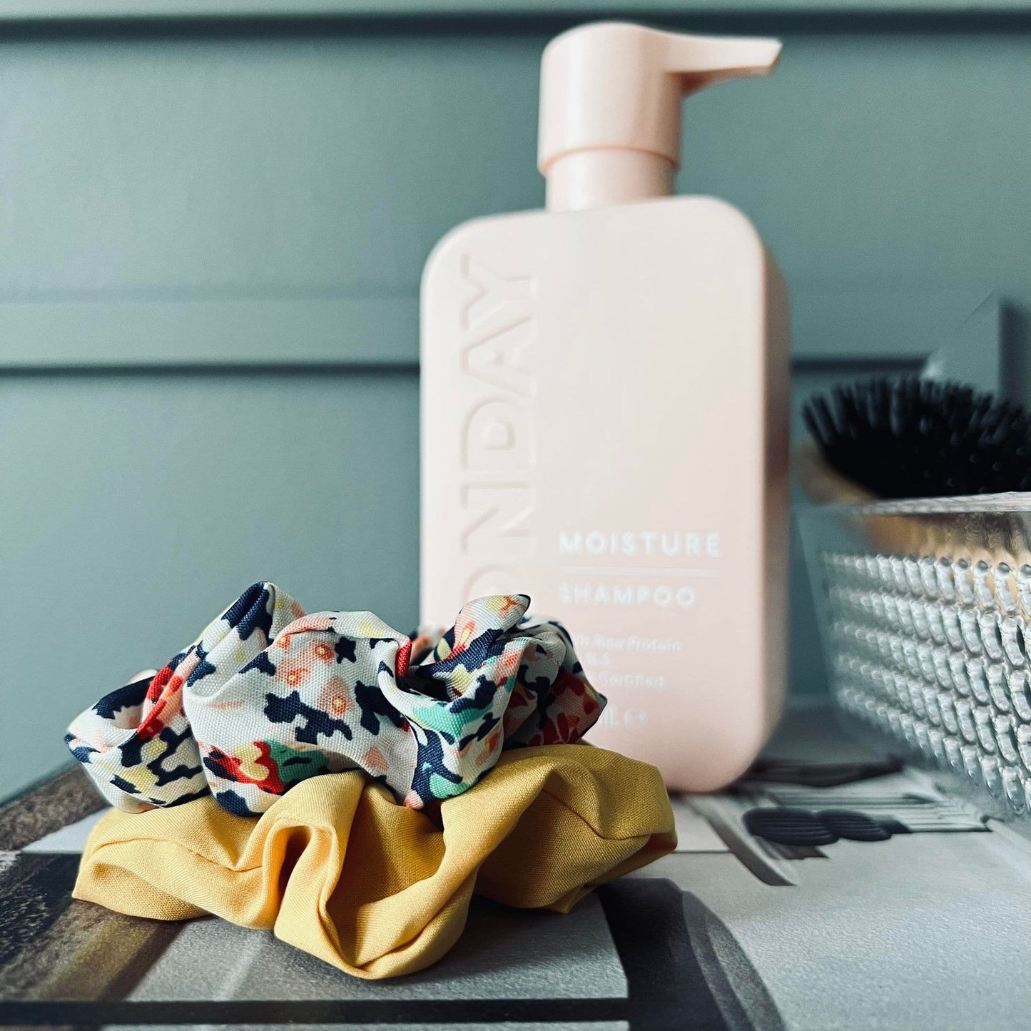 Hårelastikker scrunchie 2 stk - Gul mix - VIAMAJA.DK