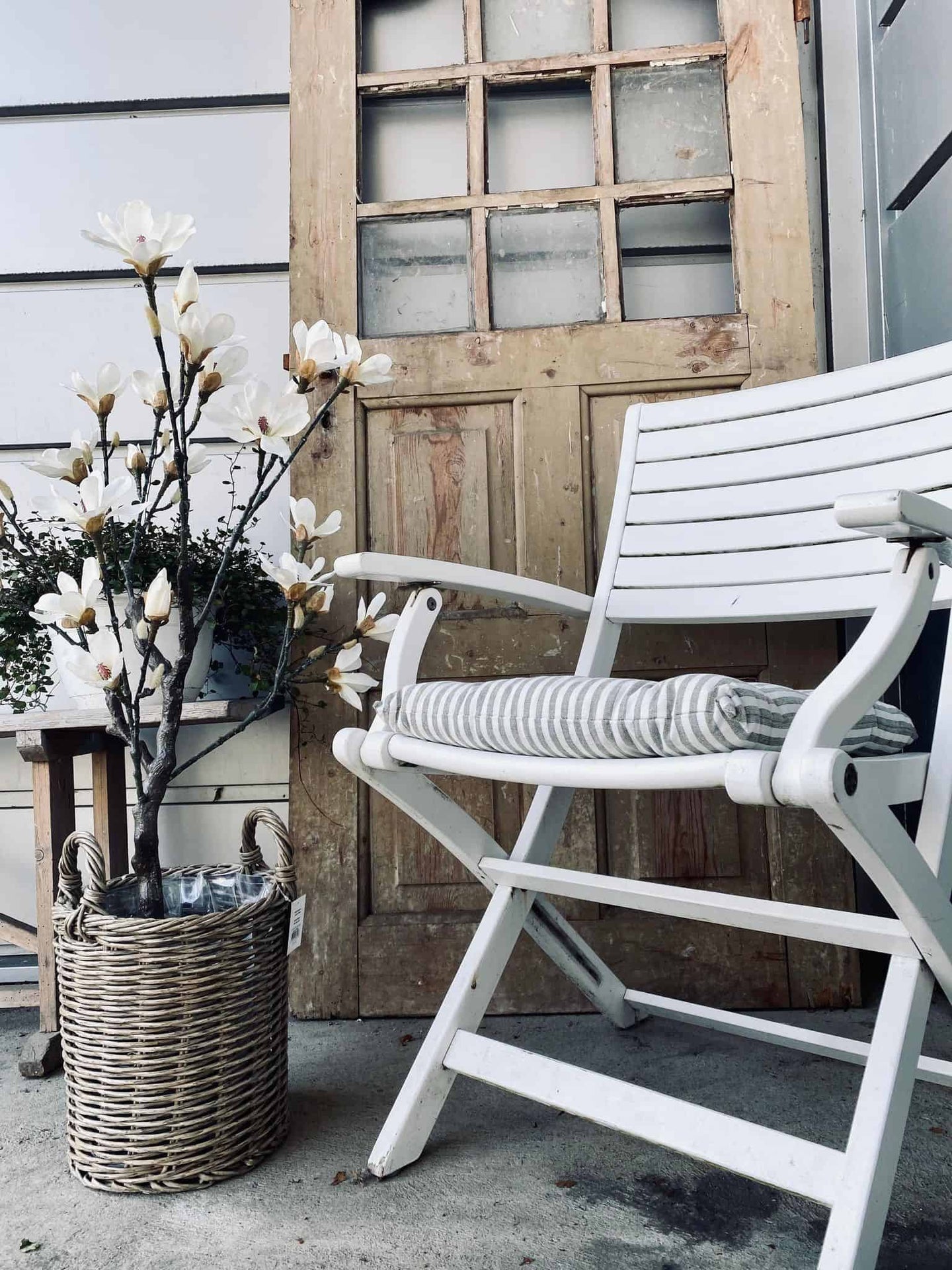 Havehynde futon – Stribet salvie grøn 40×40 - VIAMAJA.DK