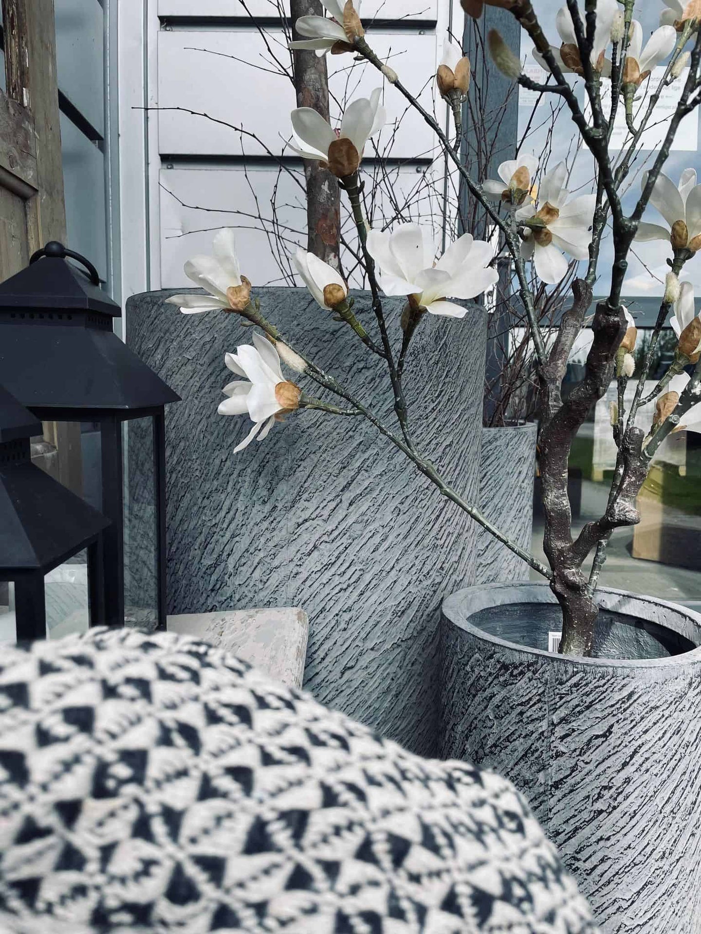 Havekrukke sæt af 3 store krukker - Mørk grå - VIAMAJA.DK