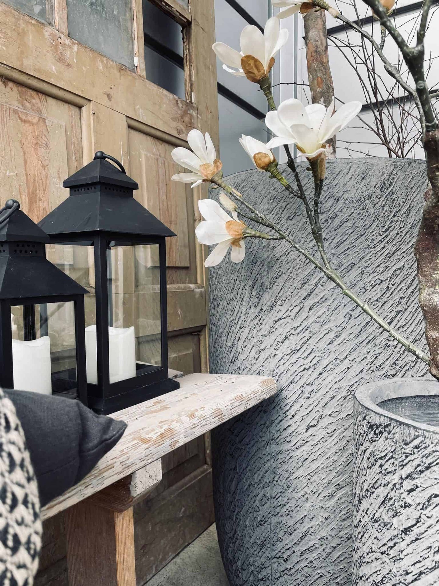 Havekrukke sæt af 3 store krukker - Mørk grå - VIAMAJA.DK