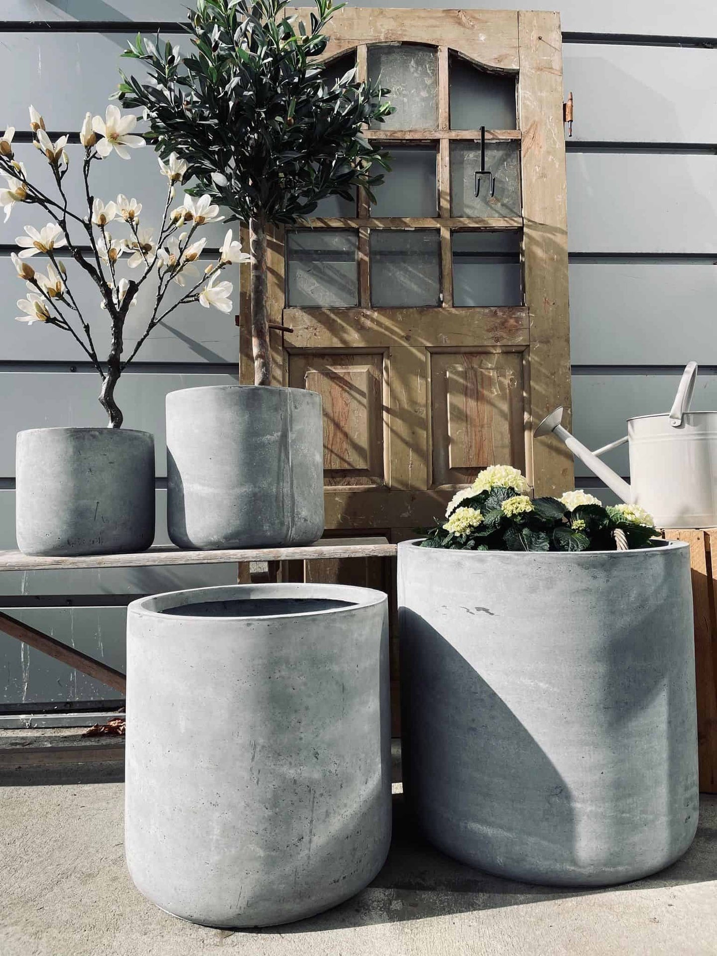 Havekrukke sæt i fibercement - 4 størrelser - VIAMAJA.DK