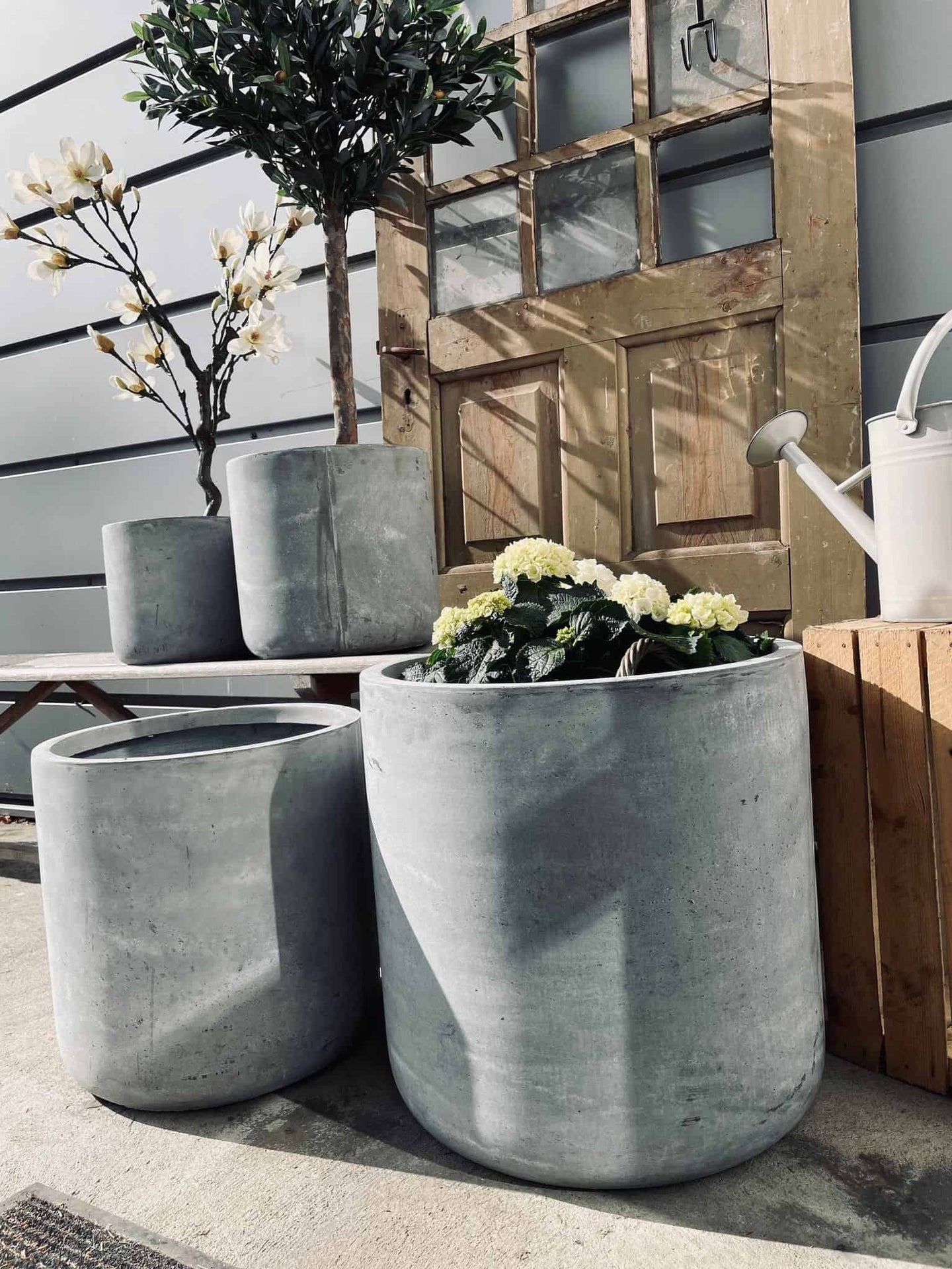 Havekrukke sæt i fibercement - 4 størrelser - VIAMAJA.DK