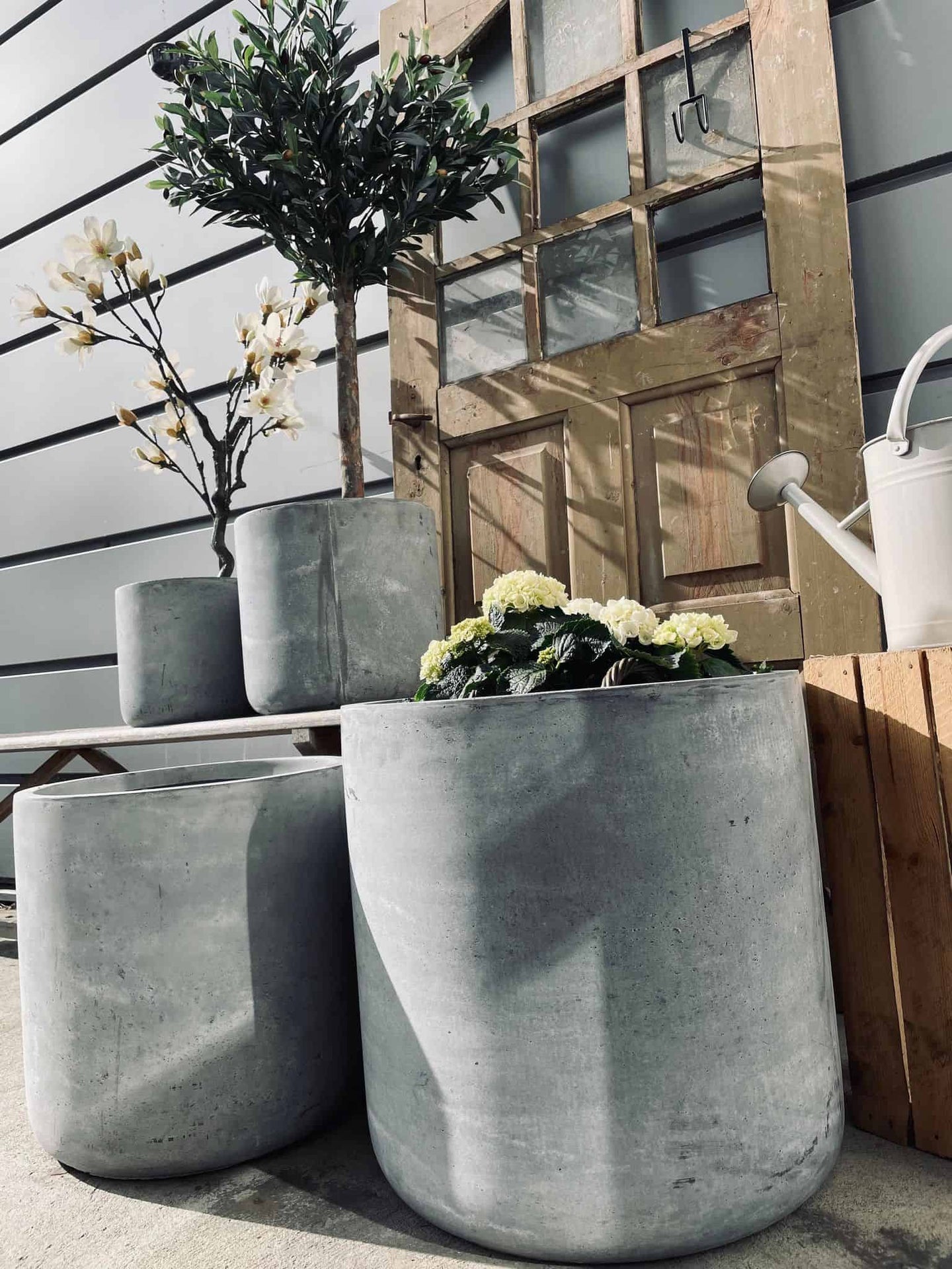 Havekrukke sæt i fibercement - 4 størrelser - VIAMAJA.DK