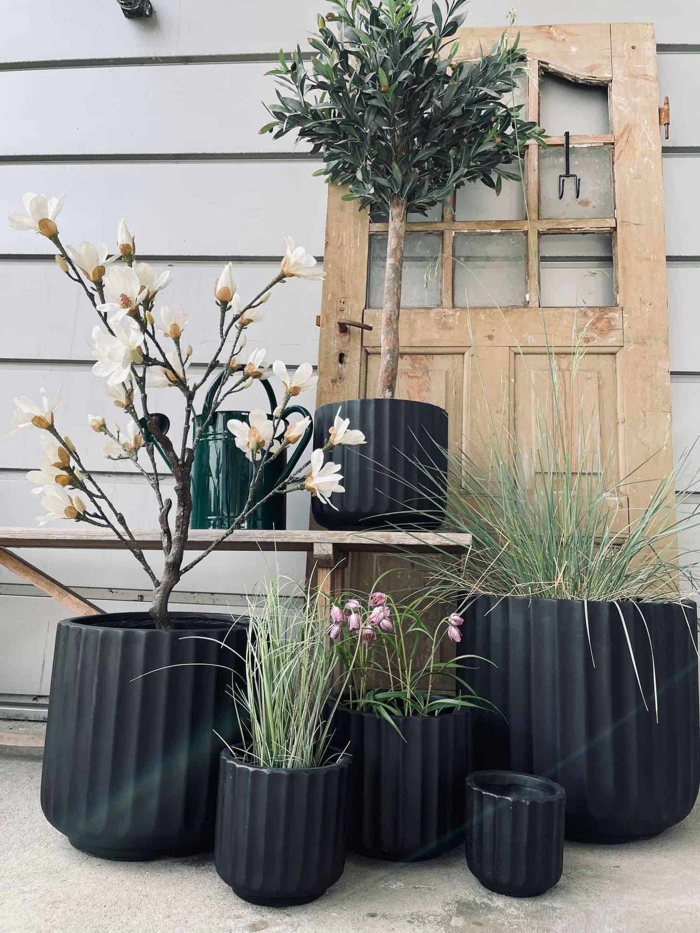 Havekrukker - Mat sort - Sæt a 6 størrelser - VIAMAJA.DK