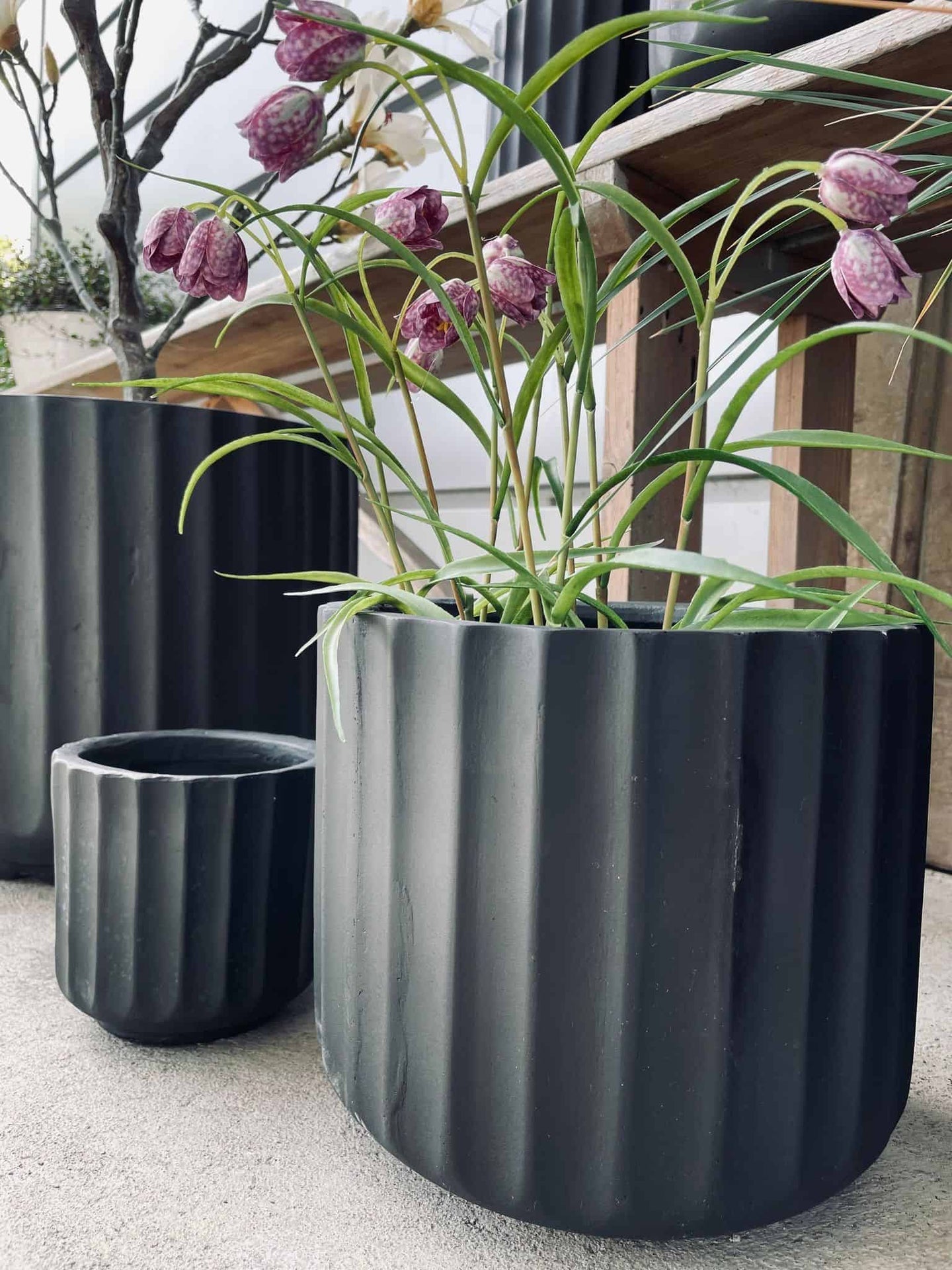 Havekrukker - Mat sort - Sæt a 6 størrelser - VIAMAJA.DK