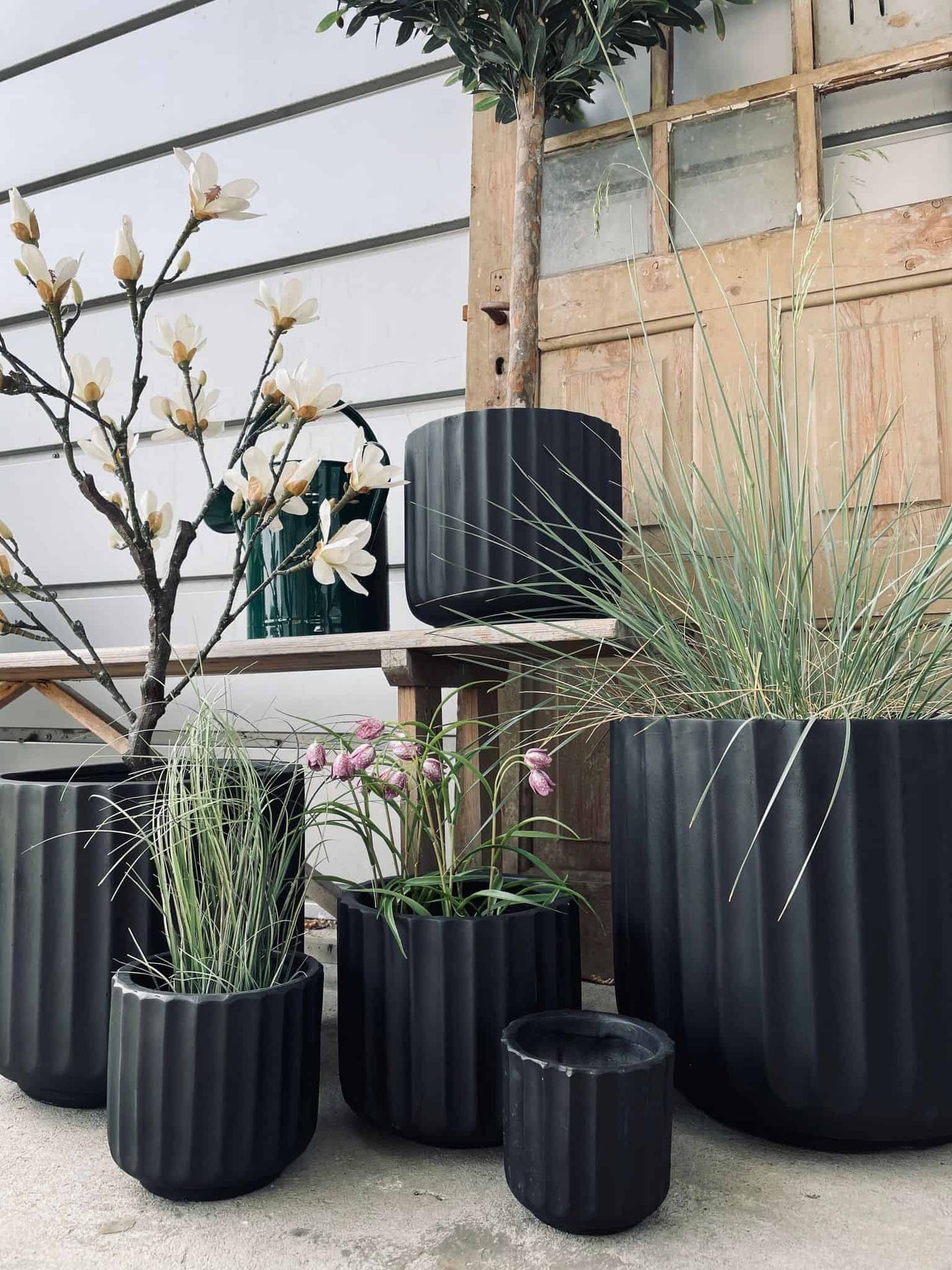 Havekrukker - Mat sort - Sæt a 6 størrelser - VIAMAJA.DK