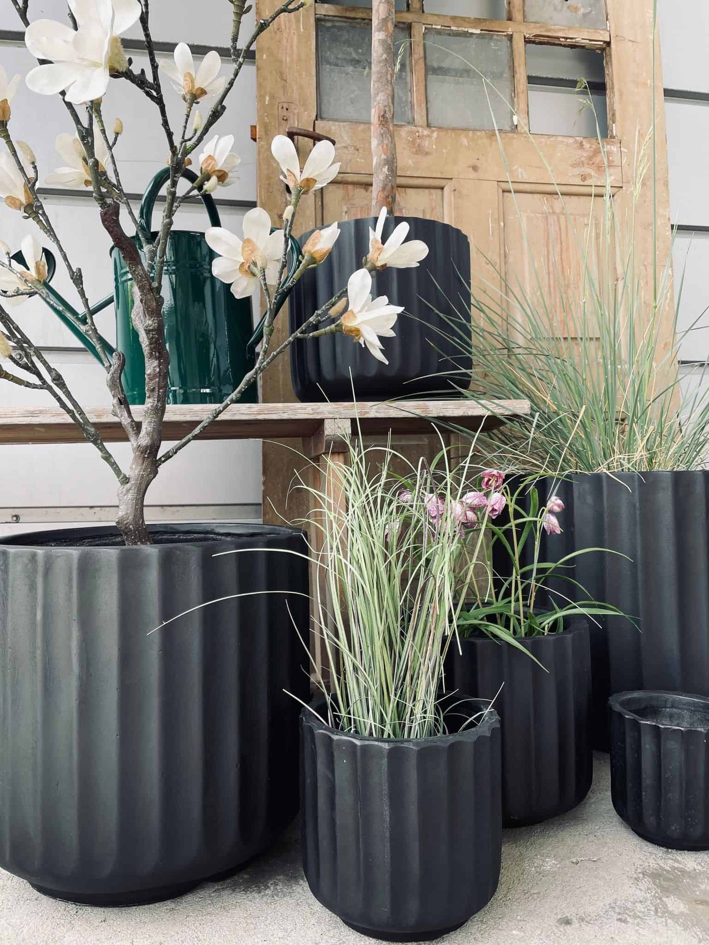 Havekrukker - Mat sort - Sæt a 6 størrelser - VIAMAJA.DK