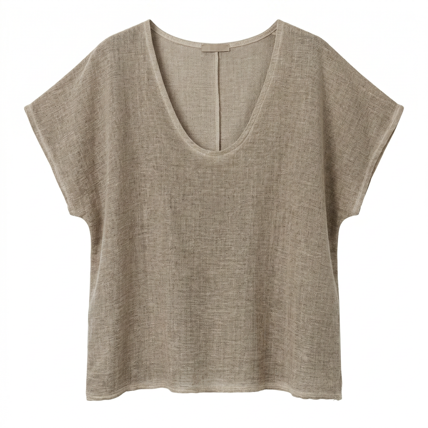 T-shirt Cozy linblandning - Caramel