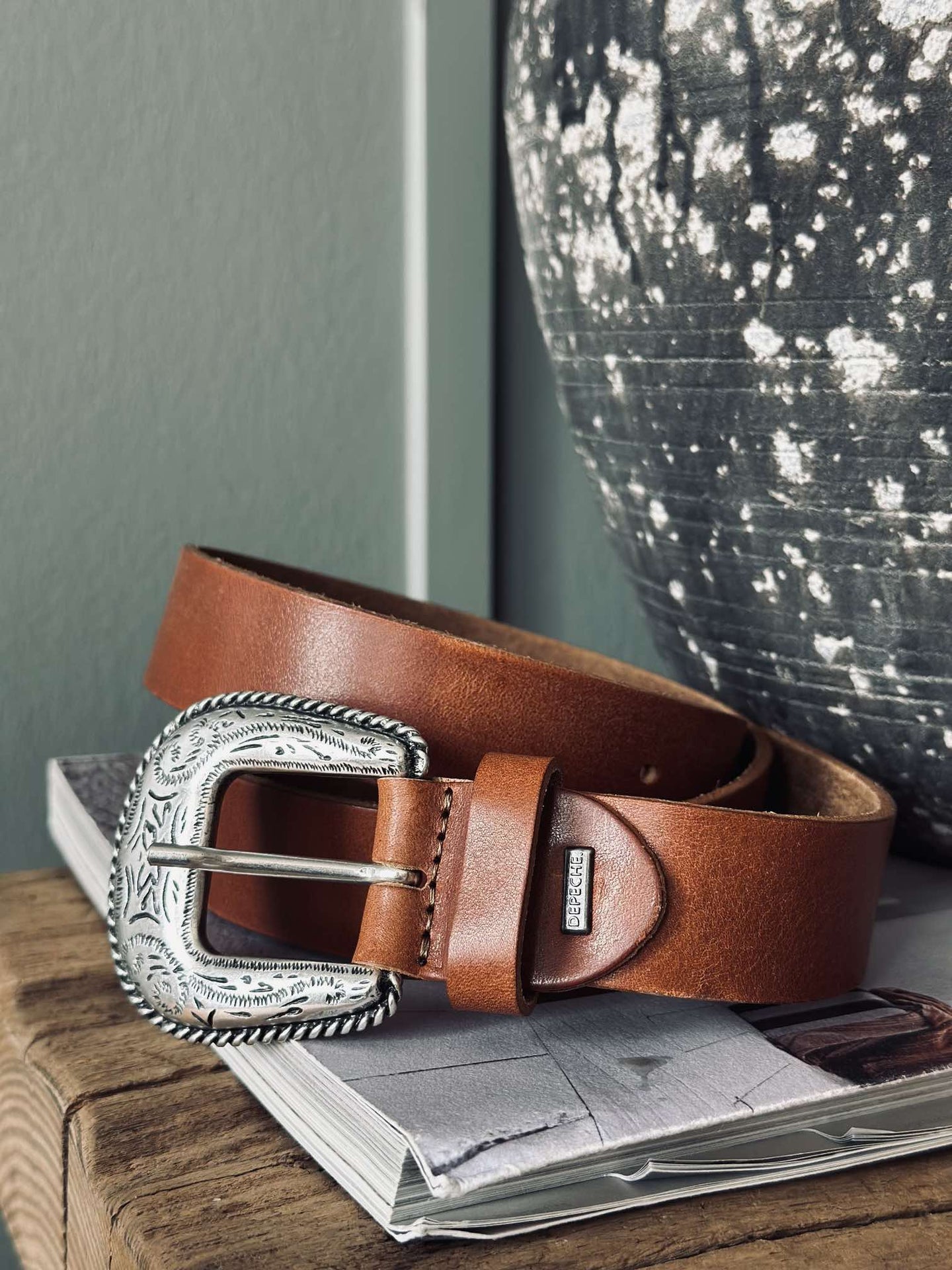 Jeans bælte - Cognac - VIAMAJA.DK