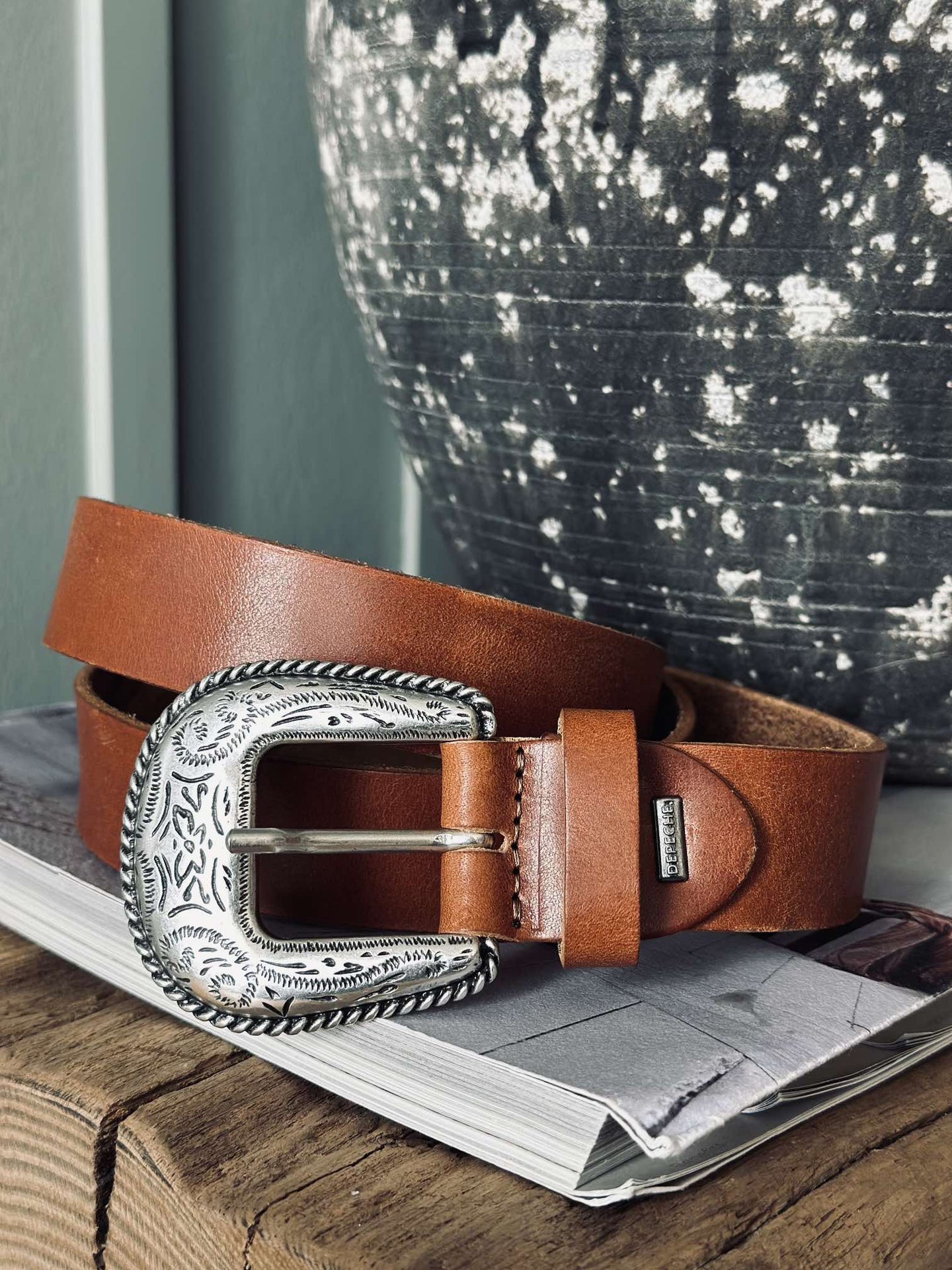 Jeans bælte - Cognac - VIAMAJA.DK