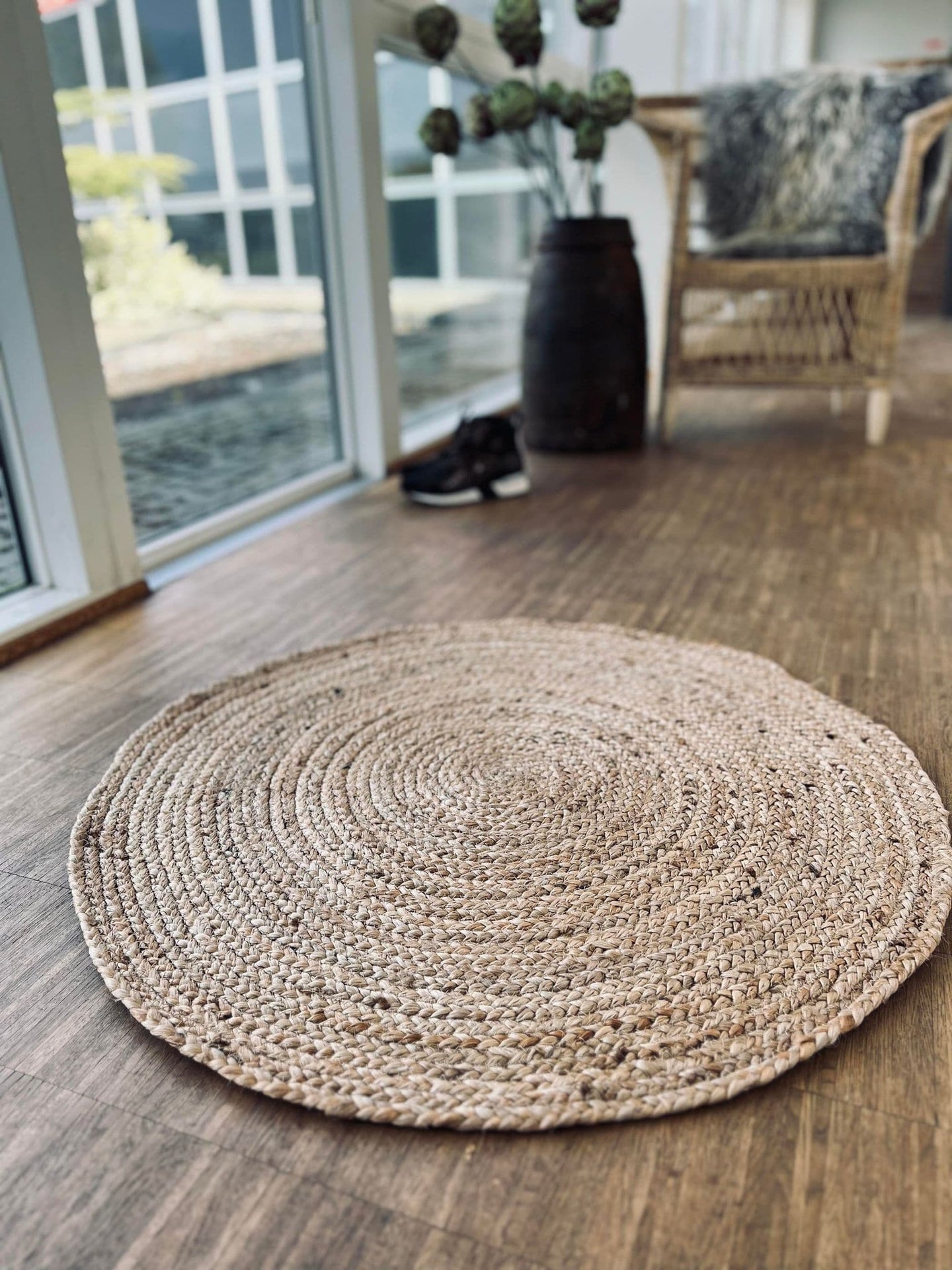 Jutetæppe - Ø 80cm - VIAMAJA.DK