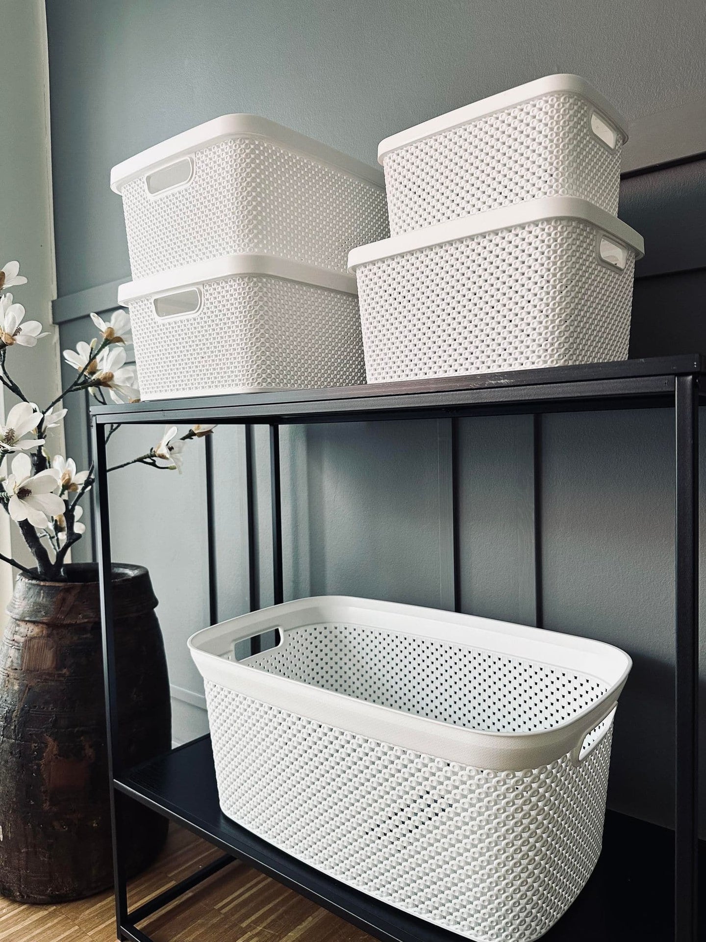 Kasse med låg - Medium VILA WHITE - VIAMAJA.DK