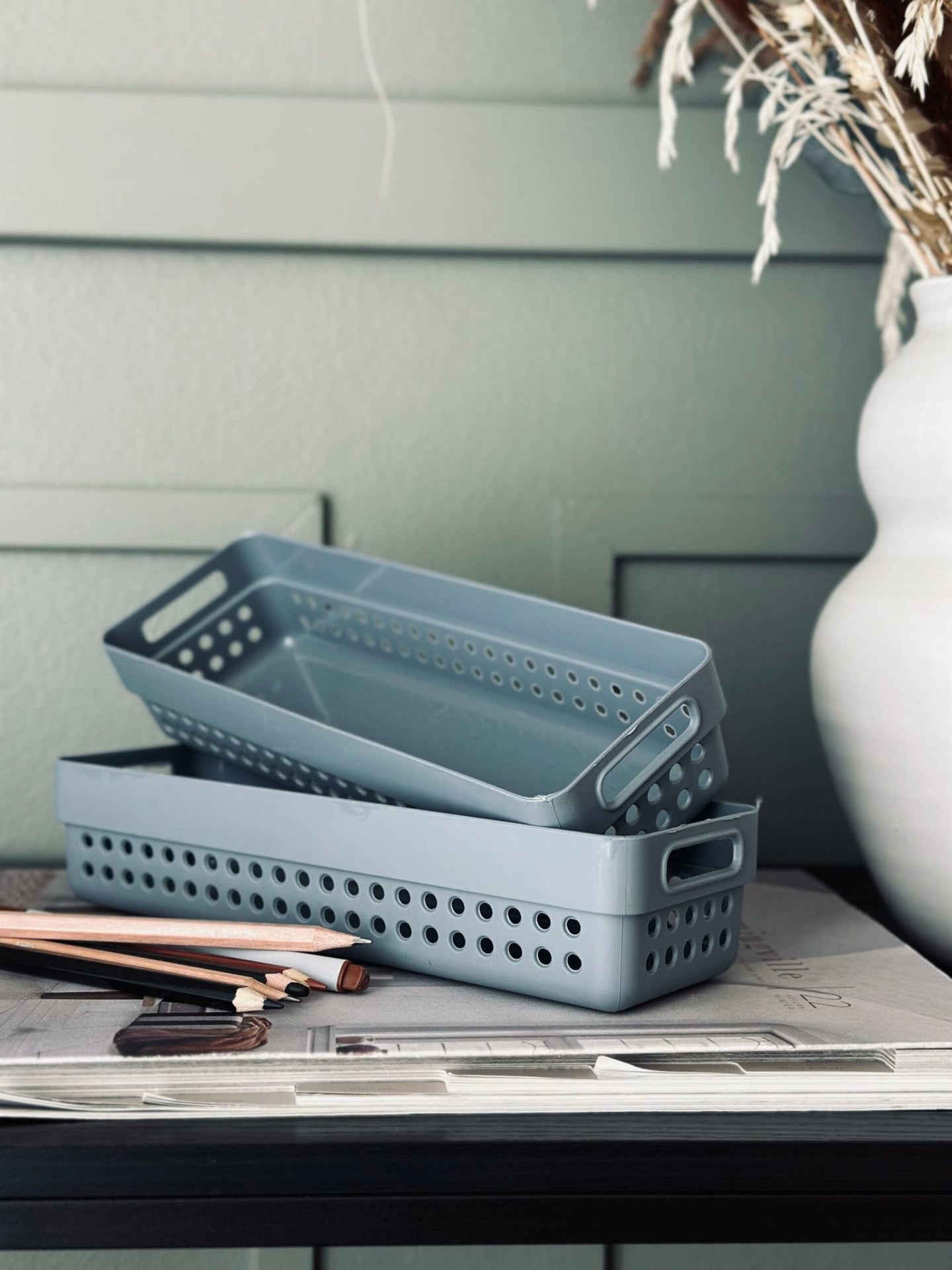 Kasser til opbevaring – Sæt af 2 stk Color mix - VIAMAJA.DK