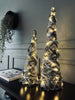 Kon med LED-ljus och gran - H 60 cm