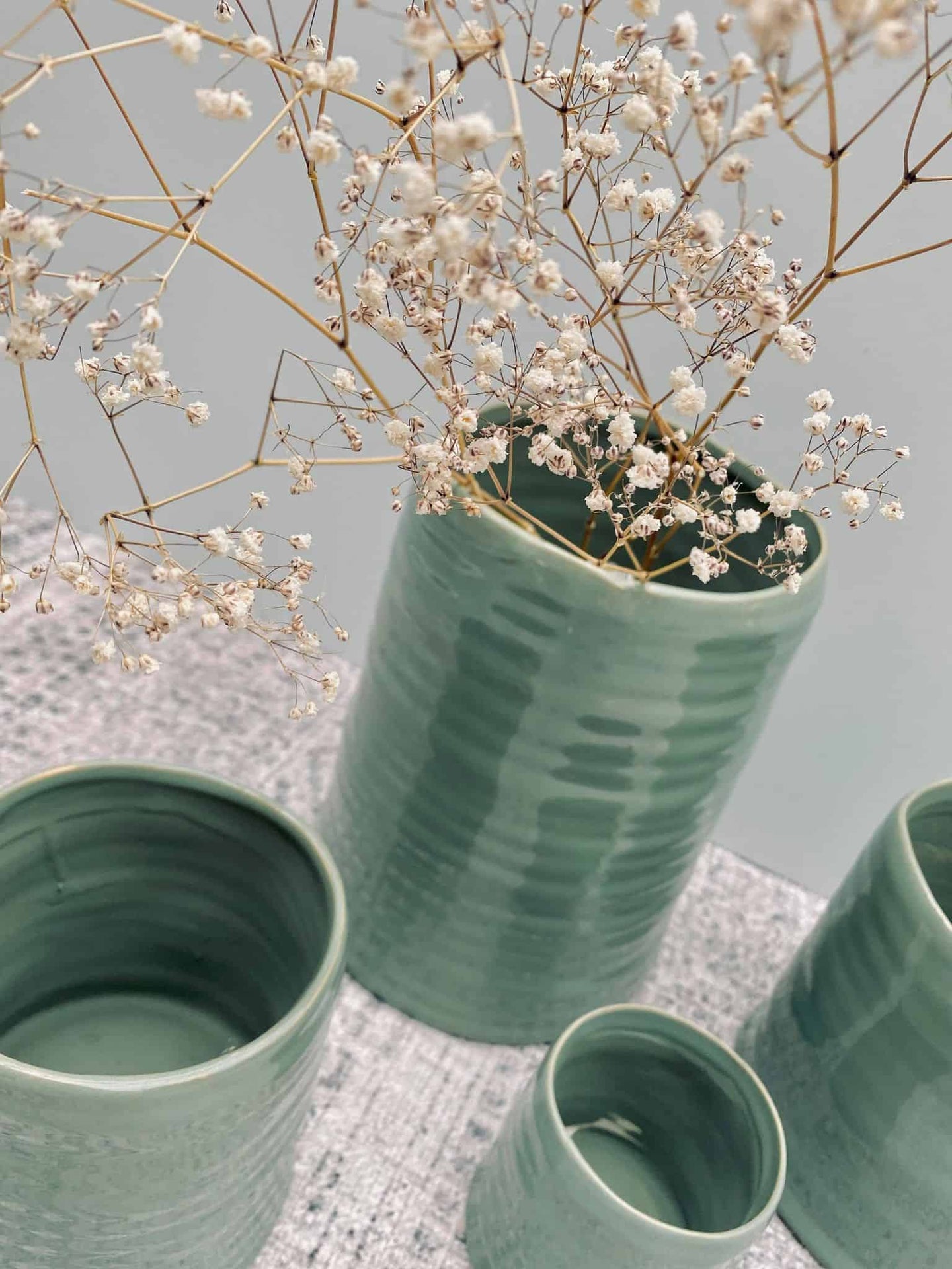 Keramik potte - Duset Grøn - Stor - VIAMAJA.DK