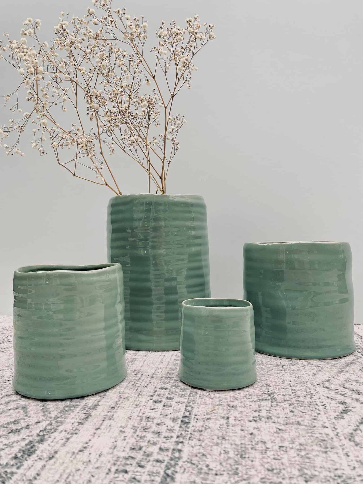 Keramik potte - Duset Grøn - Stor - VIAMAJA.DK