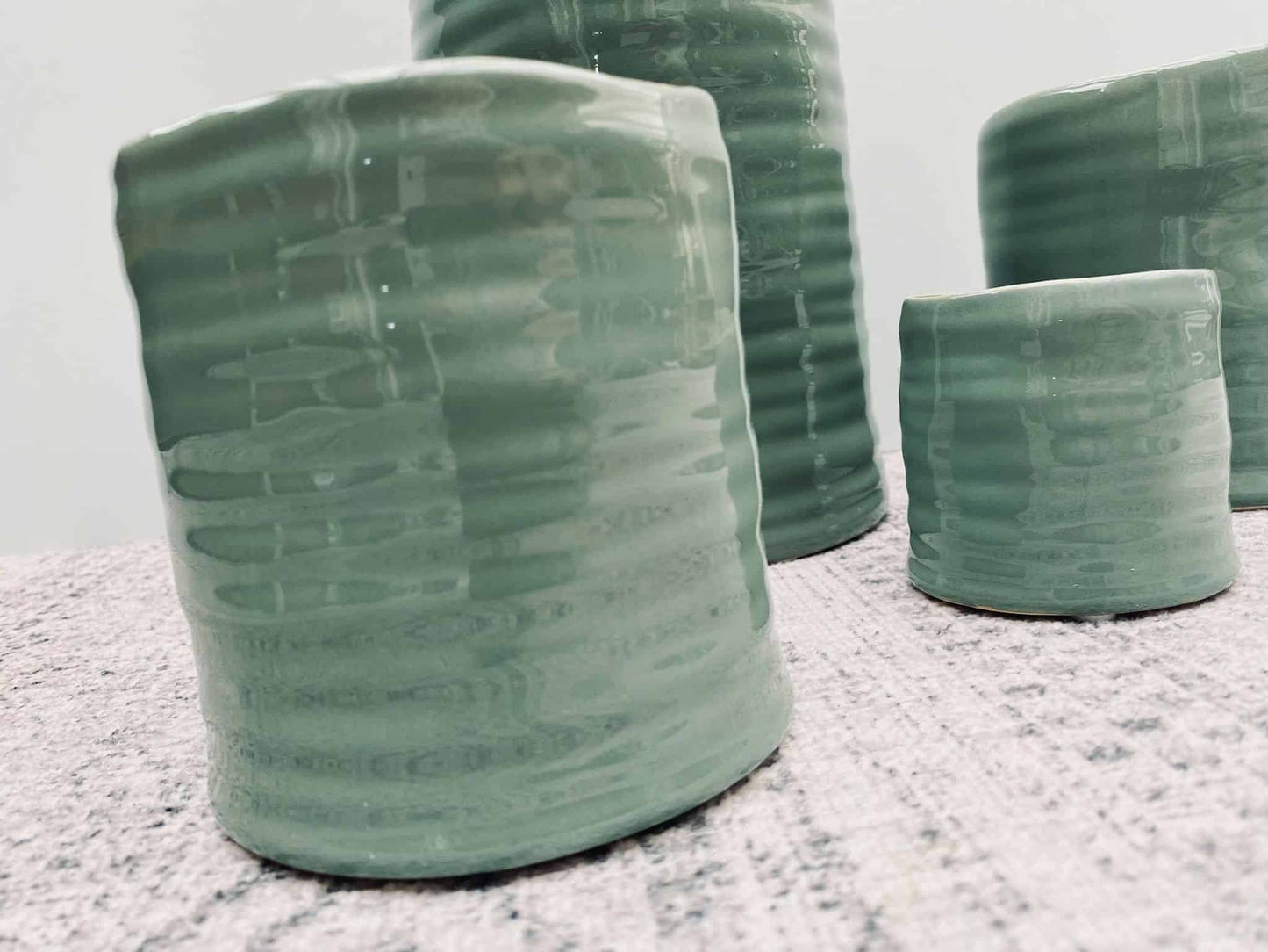 Keramik potte - Duset Grøn - Stor - VIAMAJA.DK