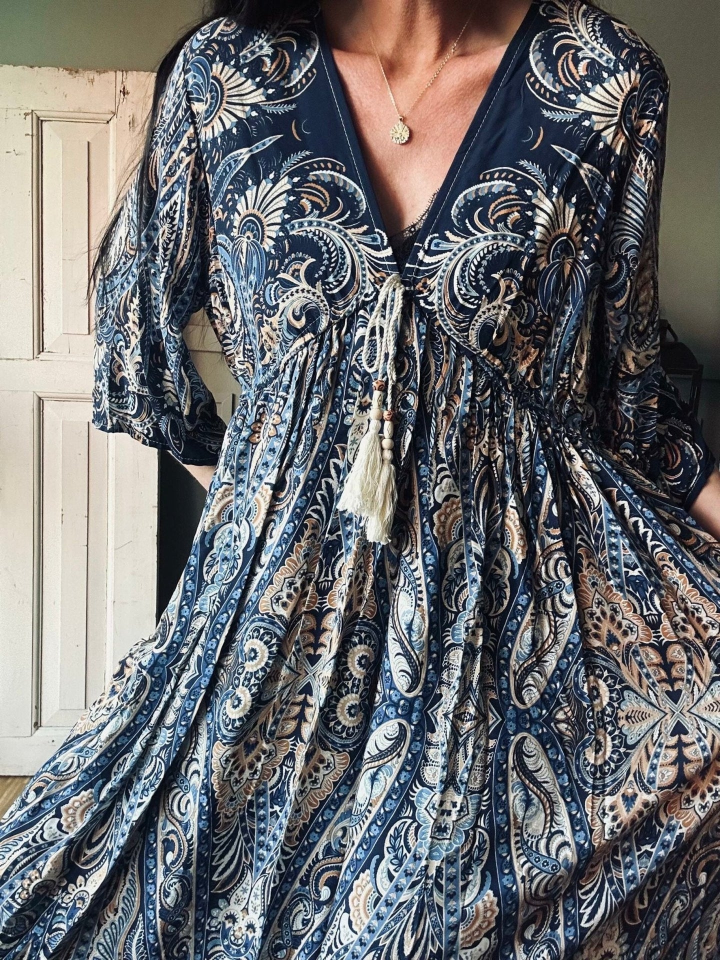 Kjole Boheme blue - VIAMAJA.DK
