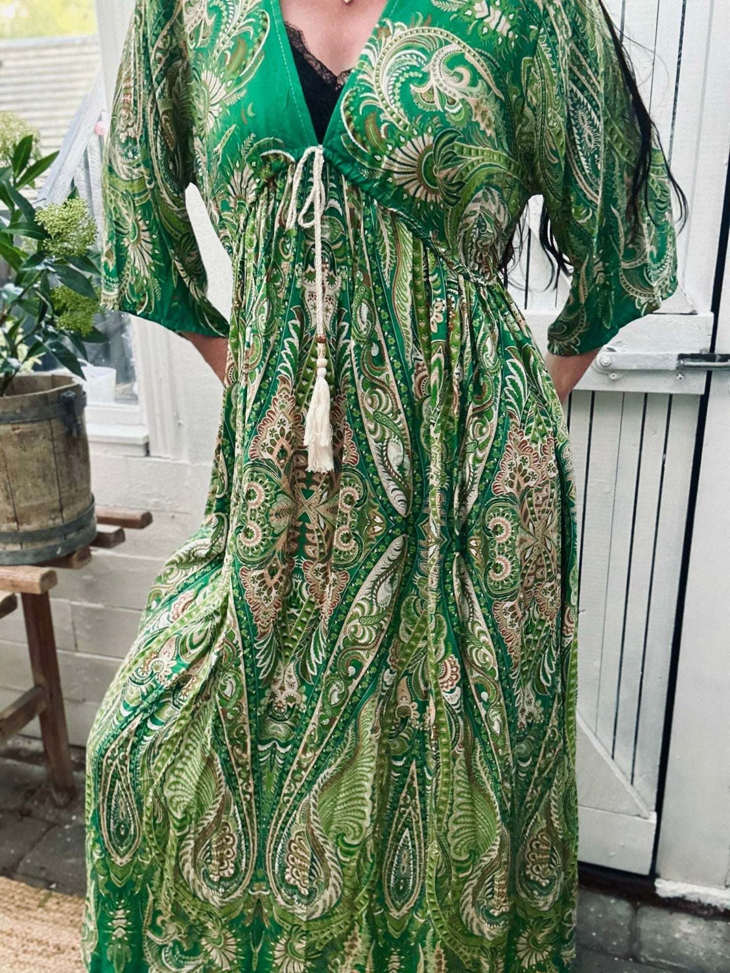 Kjole Boheme Green - VIAMAJA.DK