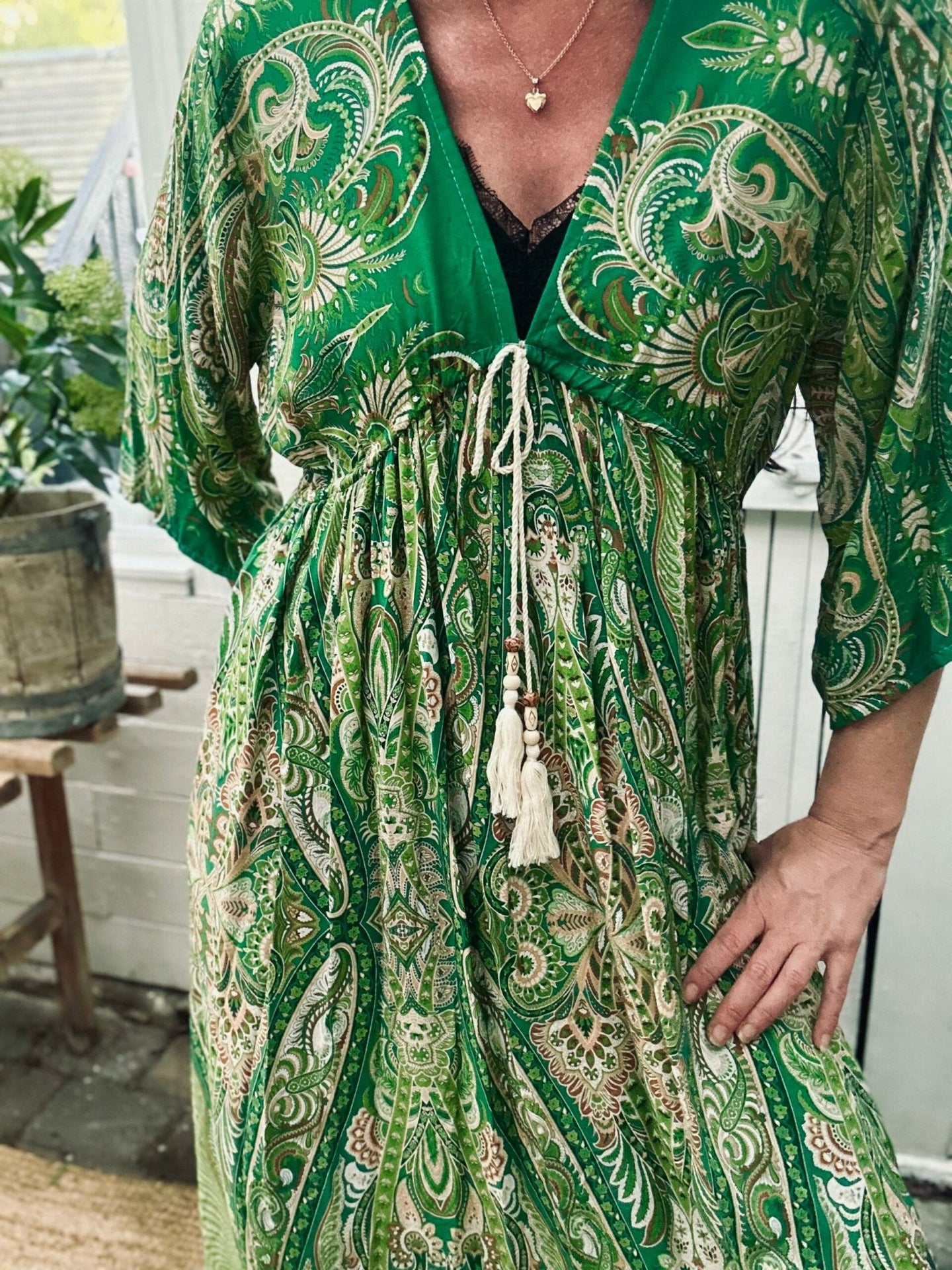 Kjole Boheme Green - VIAMAJA.DK