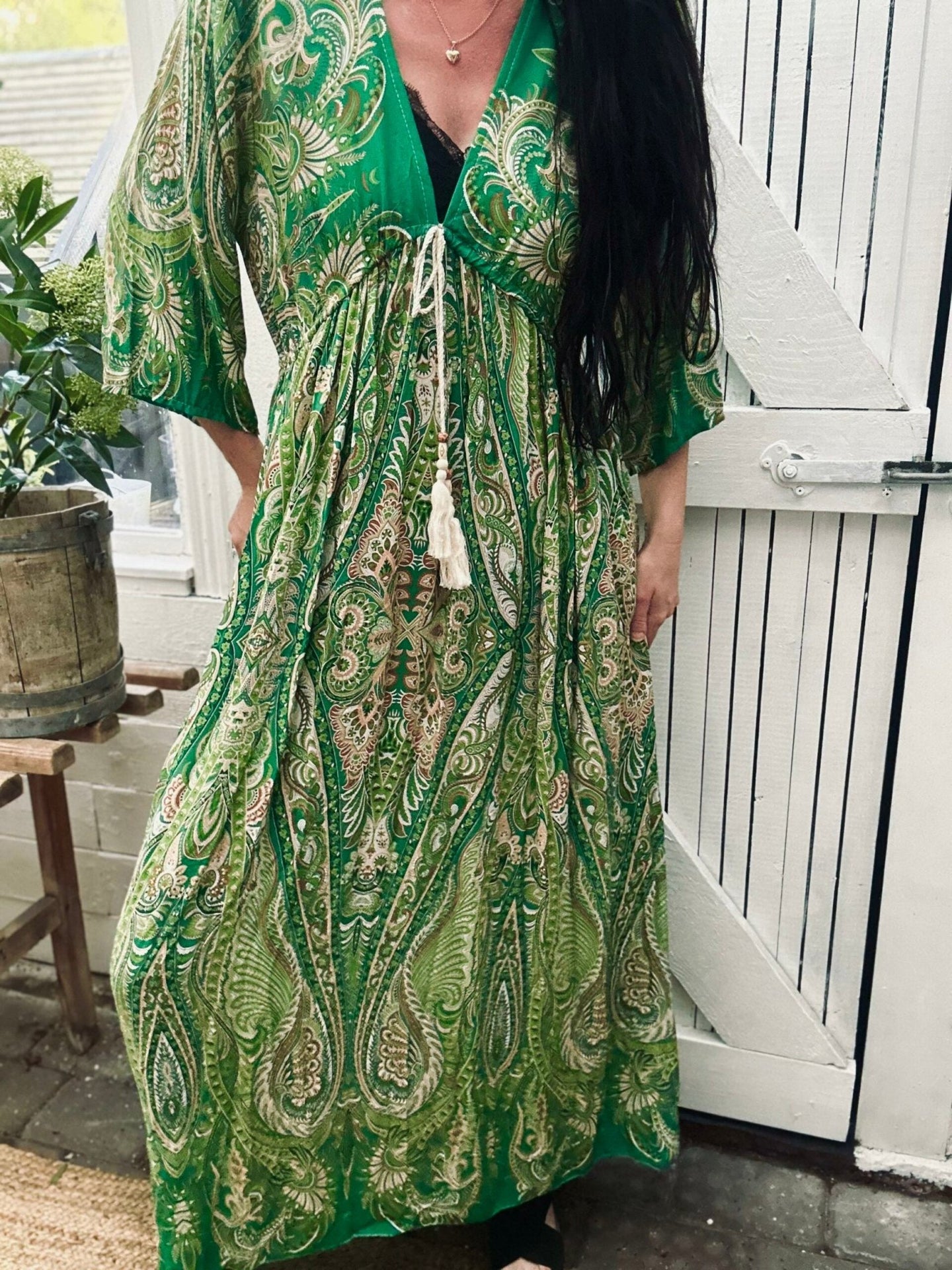 Kjole Boheme Green - VIAMAJA.DK