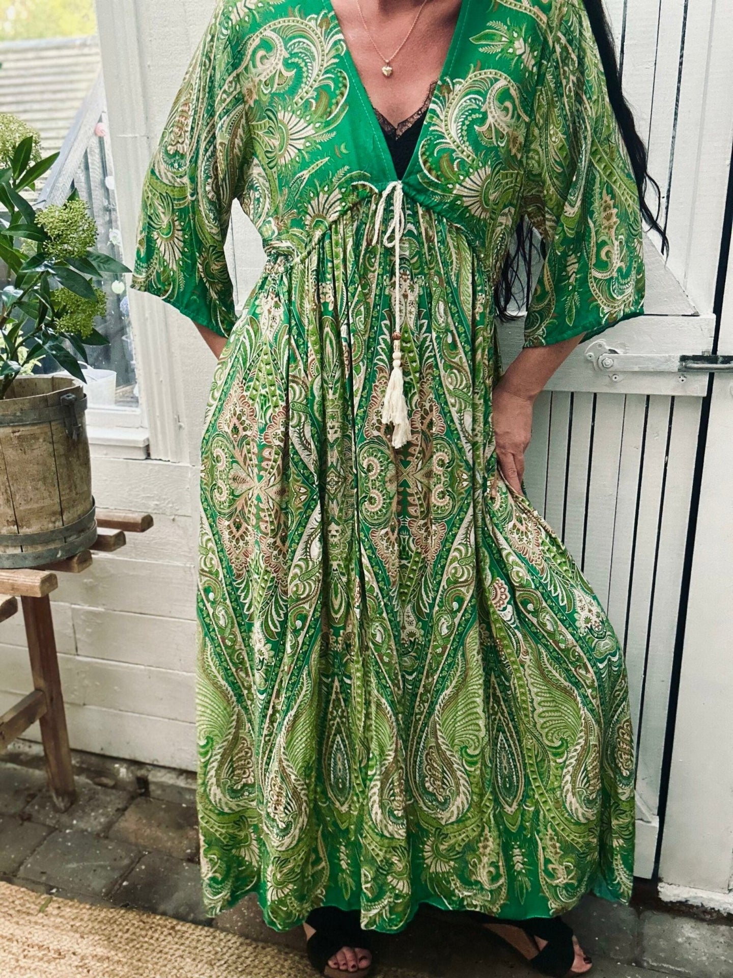 Kjole Boheme Green - VIAMAJA.DK