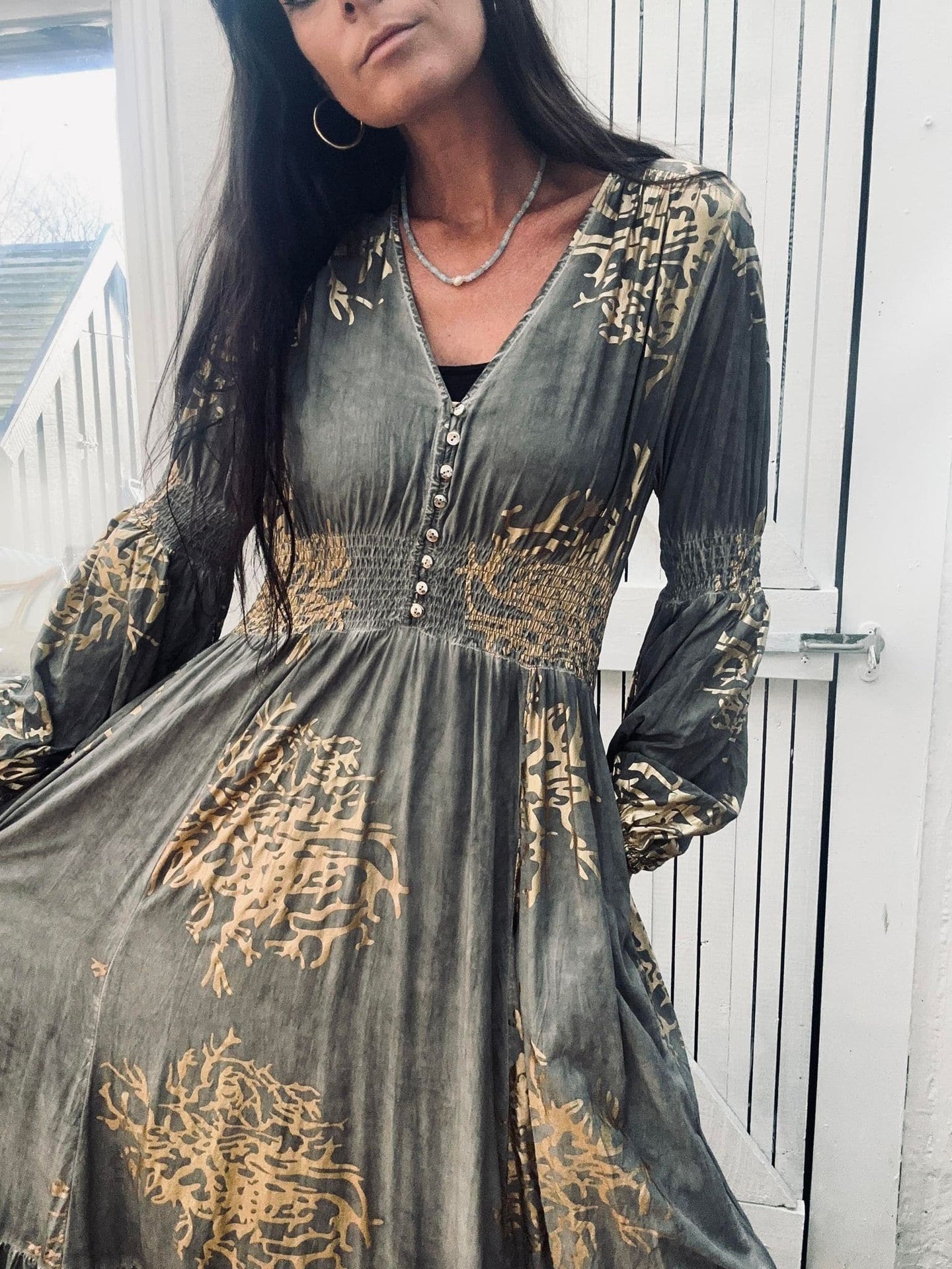 Kjole – Stone / gold - VIAMAJA.DK