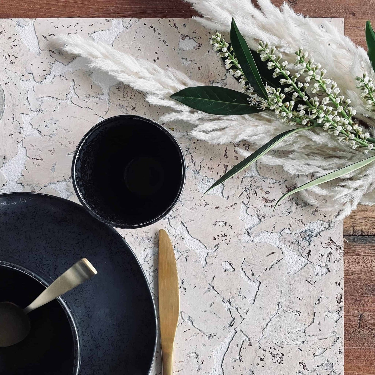 Kork underlag / dækkeserviet –Stor Nordic white - VIAMAJA.DK