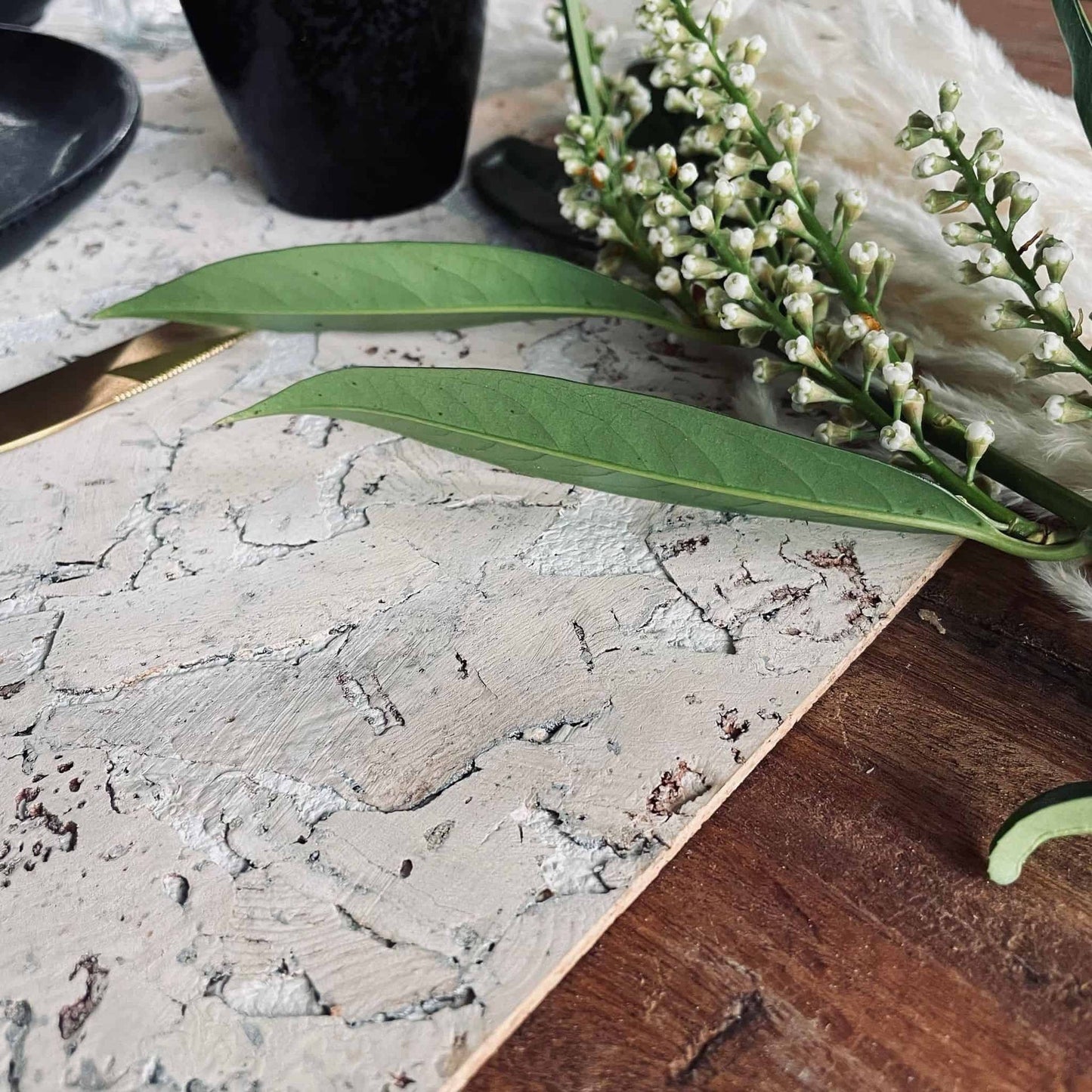 Kork underlag / dækkeserviet –Stor Nordic white - VIAMAJA.DK