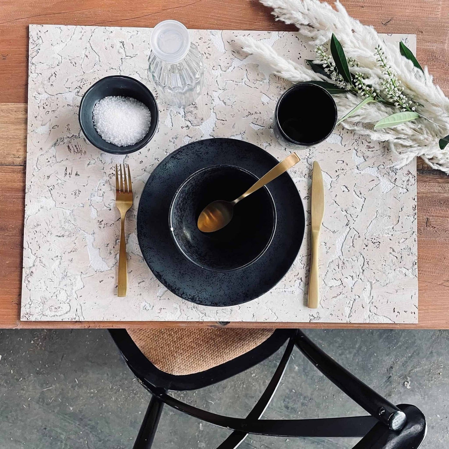 Kork underlag / dækkeserviet –Stor Nordic white - VIAMAJA.DK