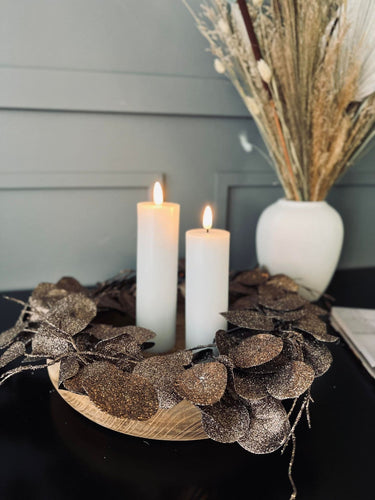 Krans med glimmer - Brun - VIAMAJA.DK