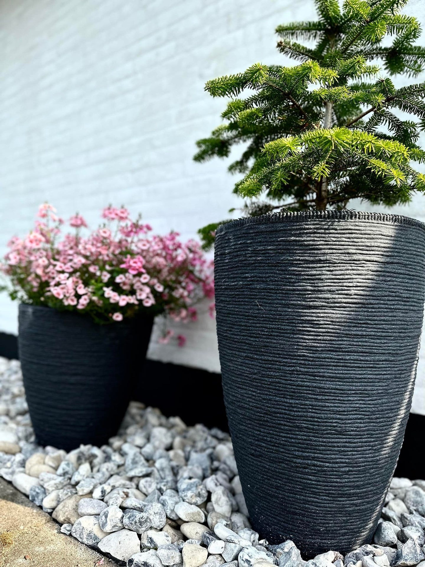 Krukke i plast - Vandret mønster - Koks H 60 cm - VIAMAJA.DK