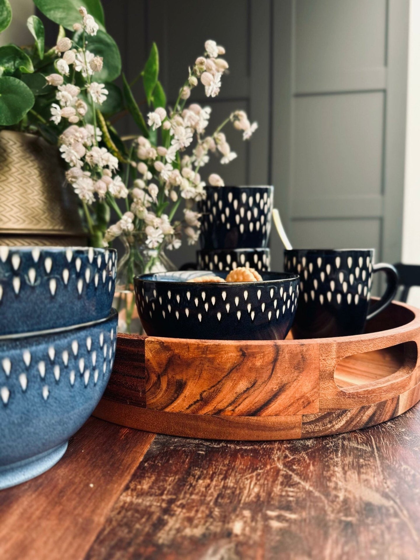 Krus i stentøj – Nordic blue - VIAMAJA.DK