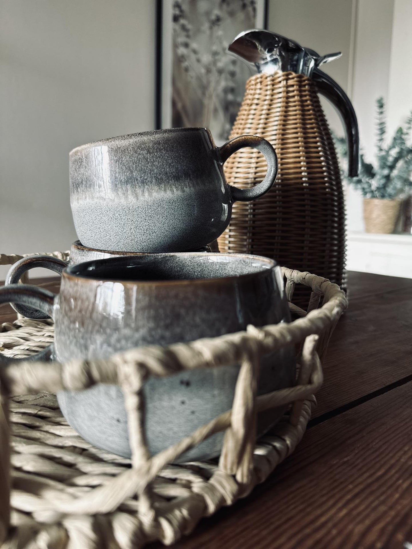 Krus i stentøj – Sæt med 4 stk - VIAMAJA.DK